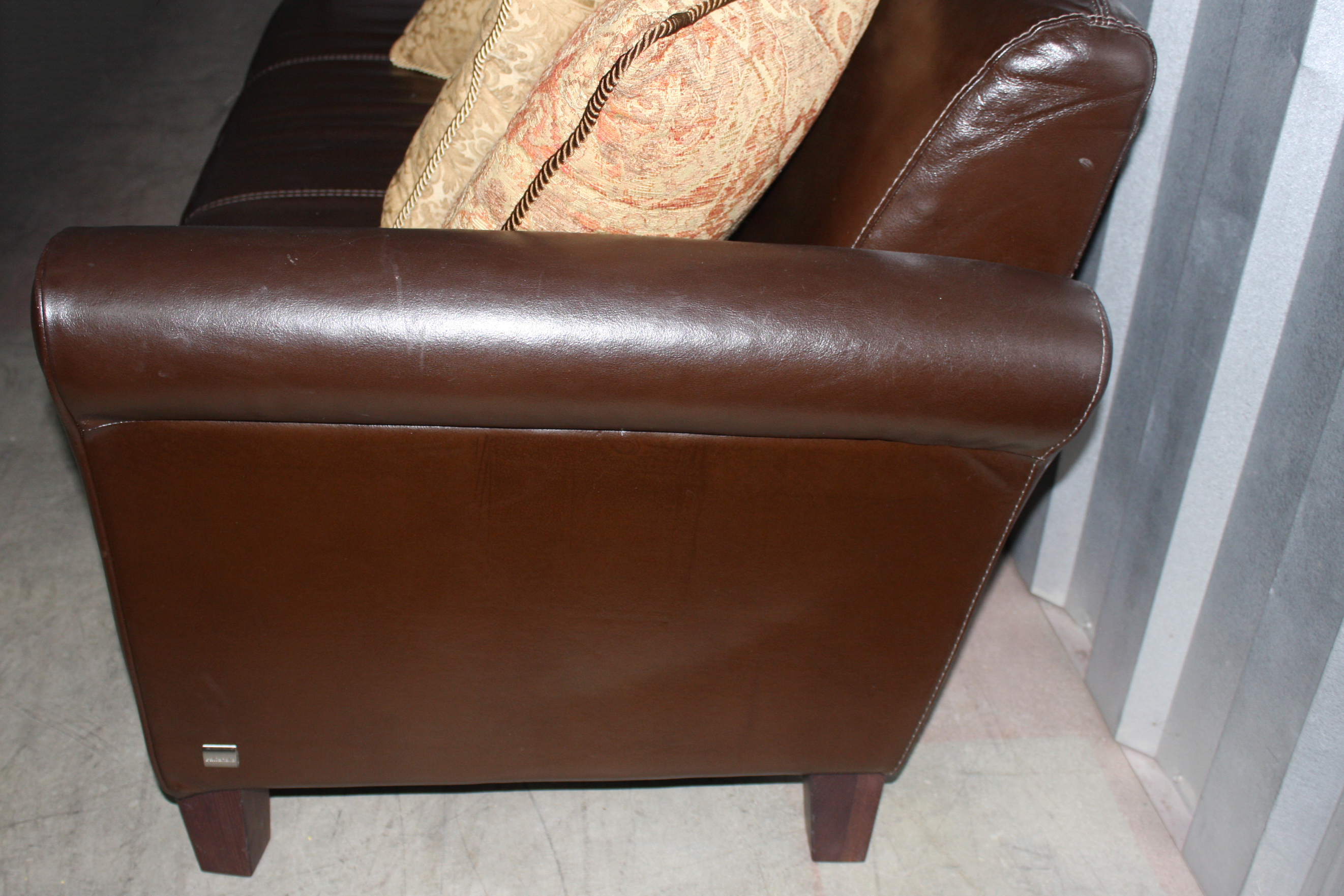 Contemporary Italian Brown Leather Sofa