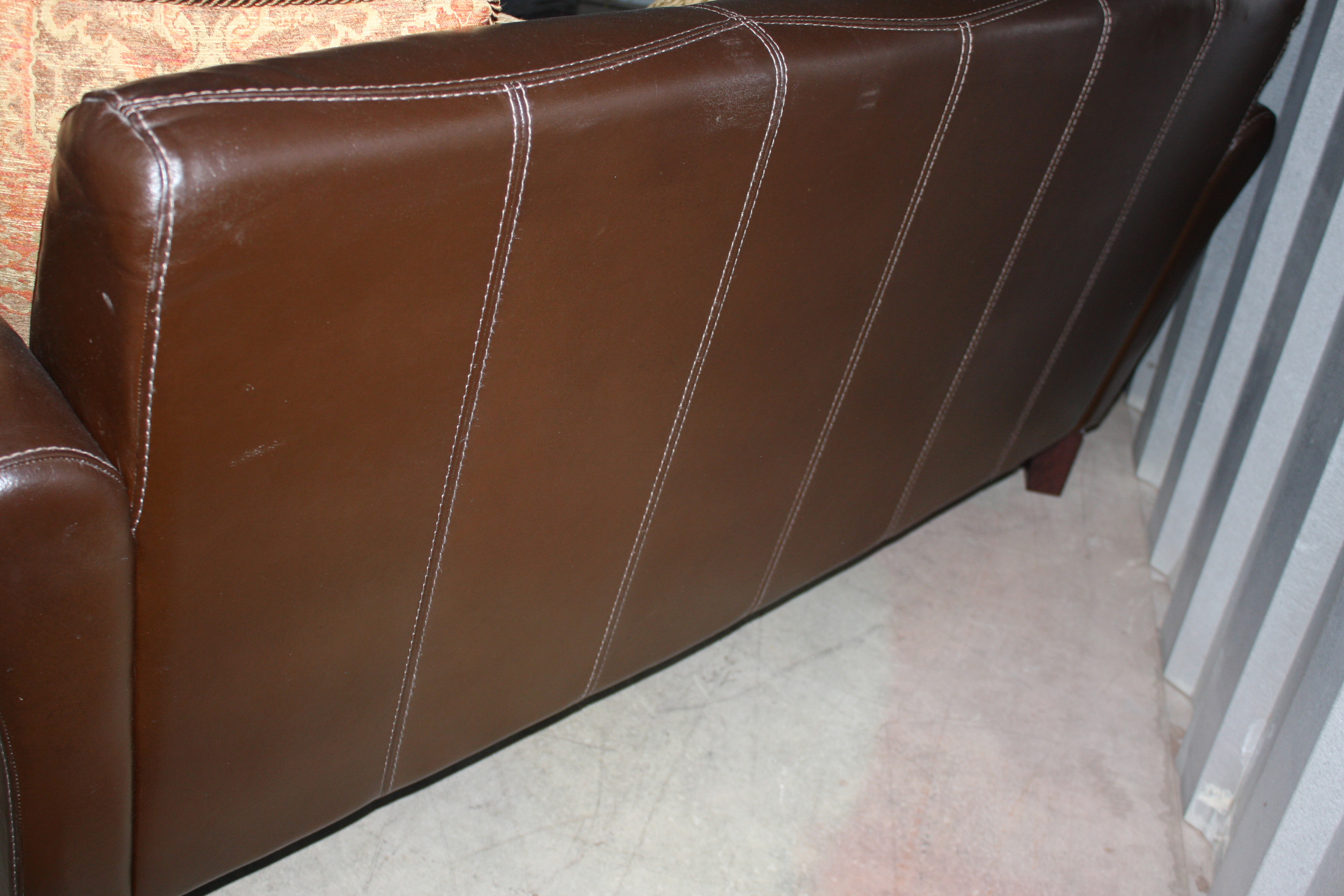 Contemporary Italian Brown Leather Sofa