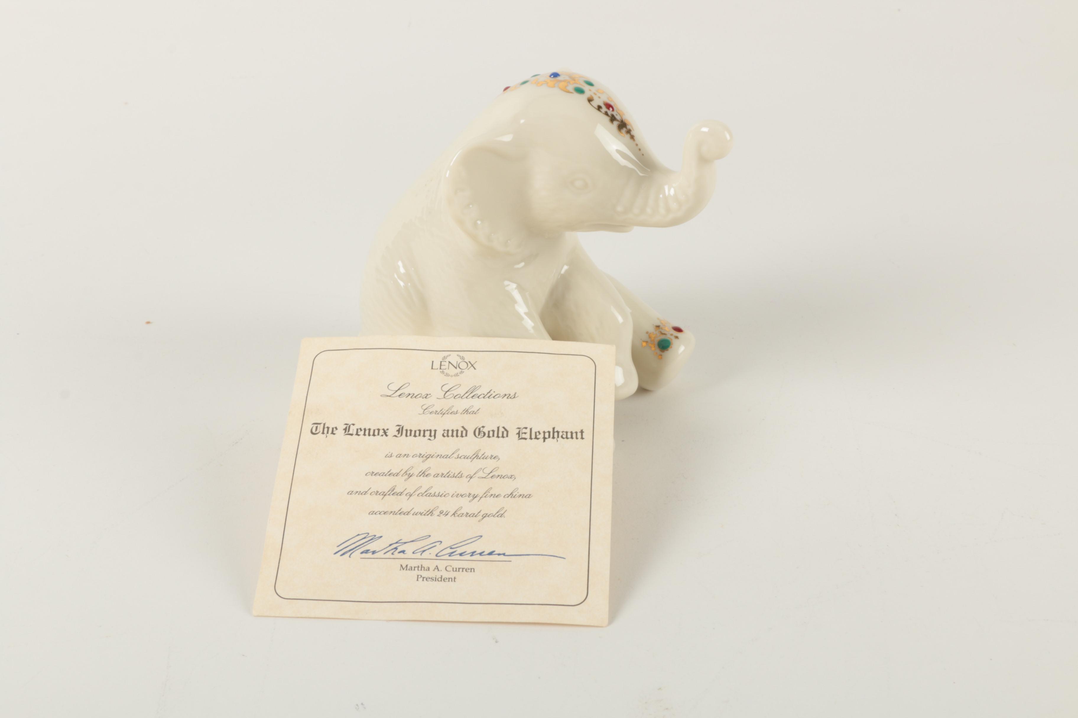 Set of Four Lenox  Fine China Elephants