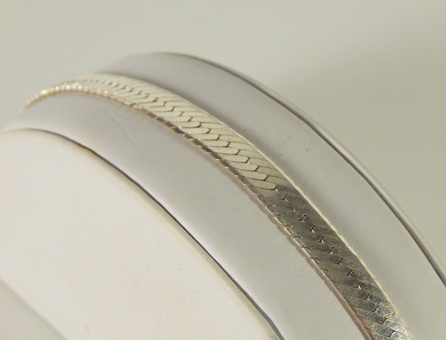 Sterling Silver Flat Herringbone Bracelet