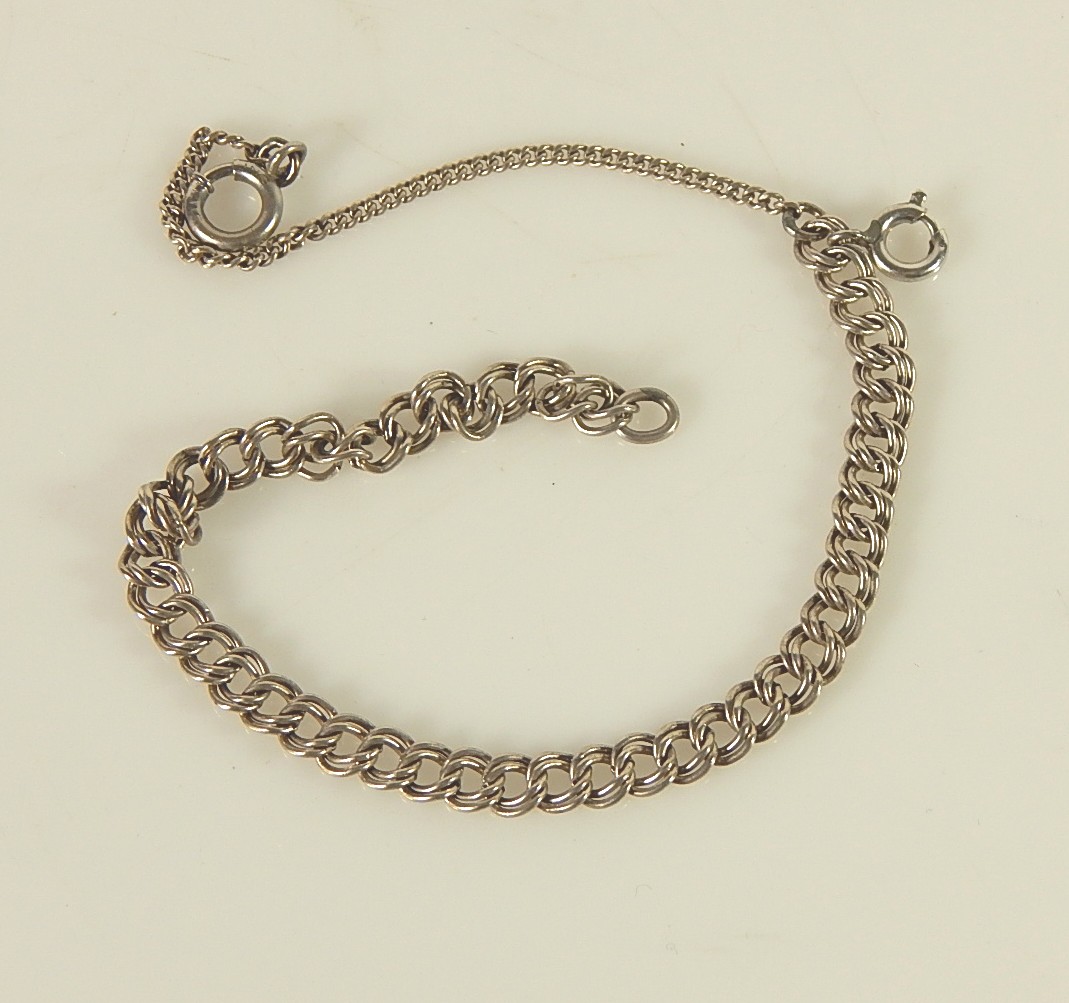 Sterling Silver Bracelet with Chain Guard