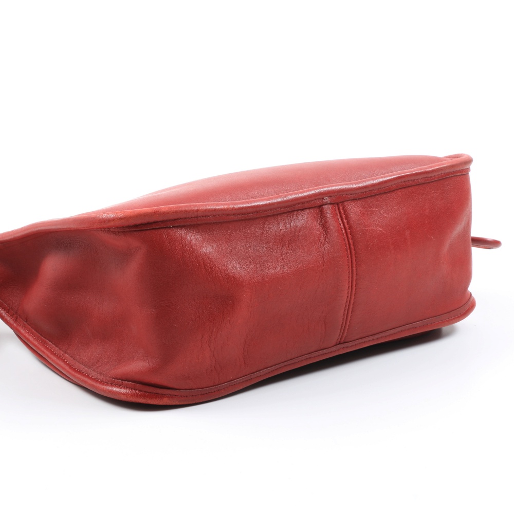Vintage Coach Red Leather "Messenger" Handbag