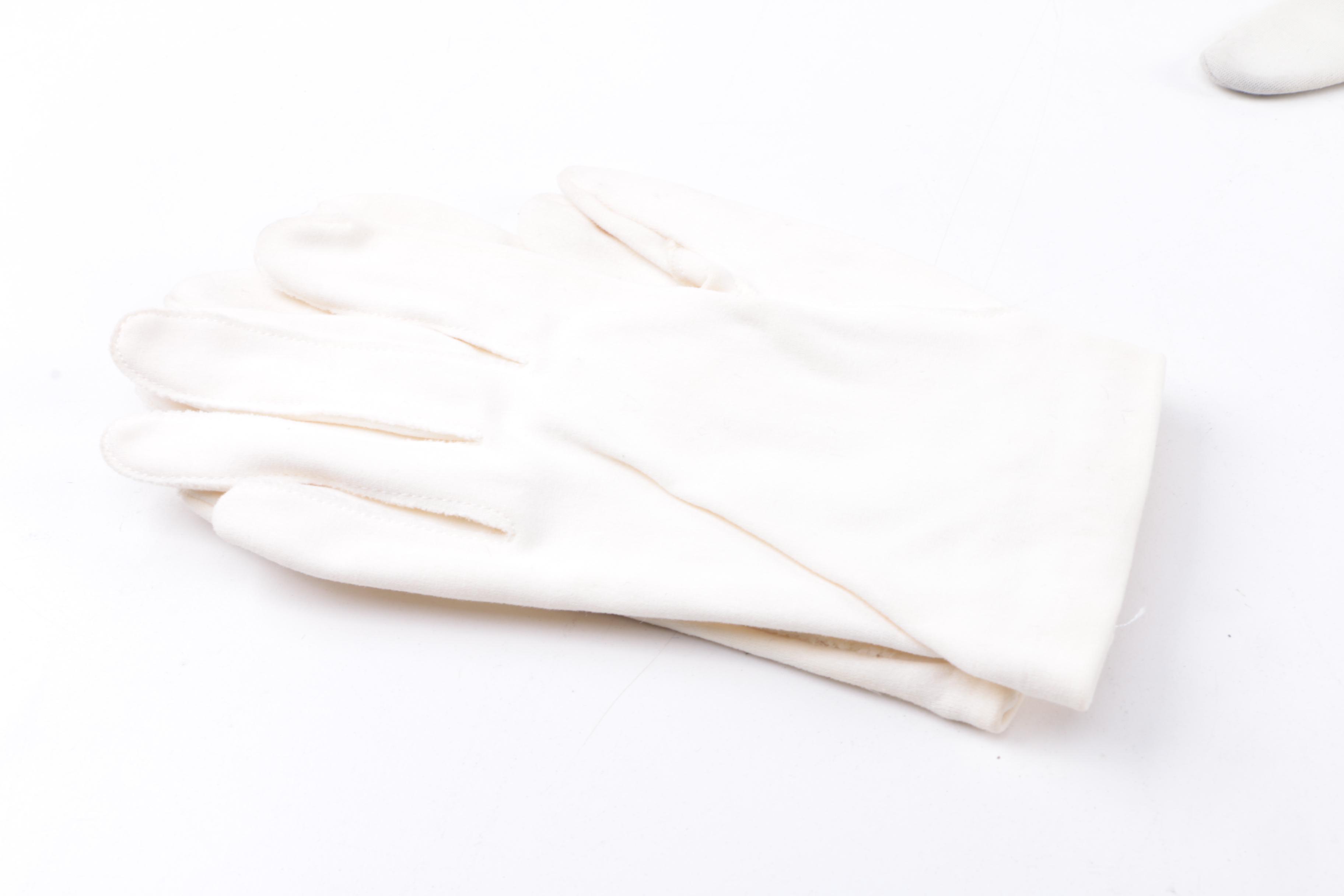Collection of Vintage White Gloves and Handkerchief