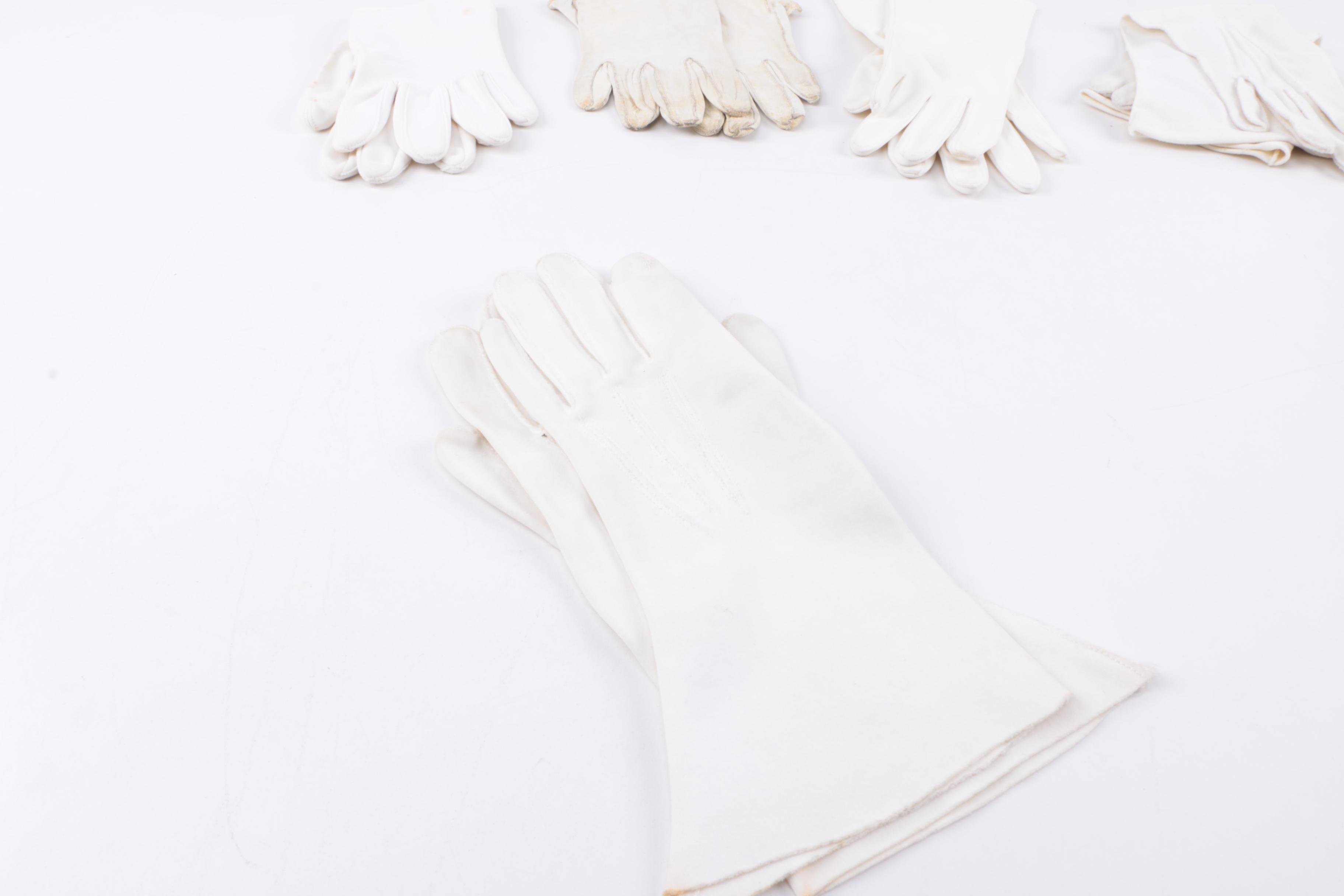 Collection of Vintage White Gloves and Handkerchief