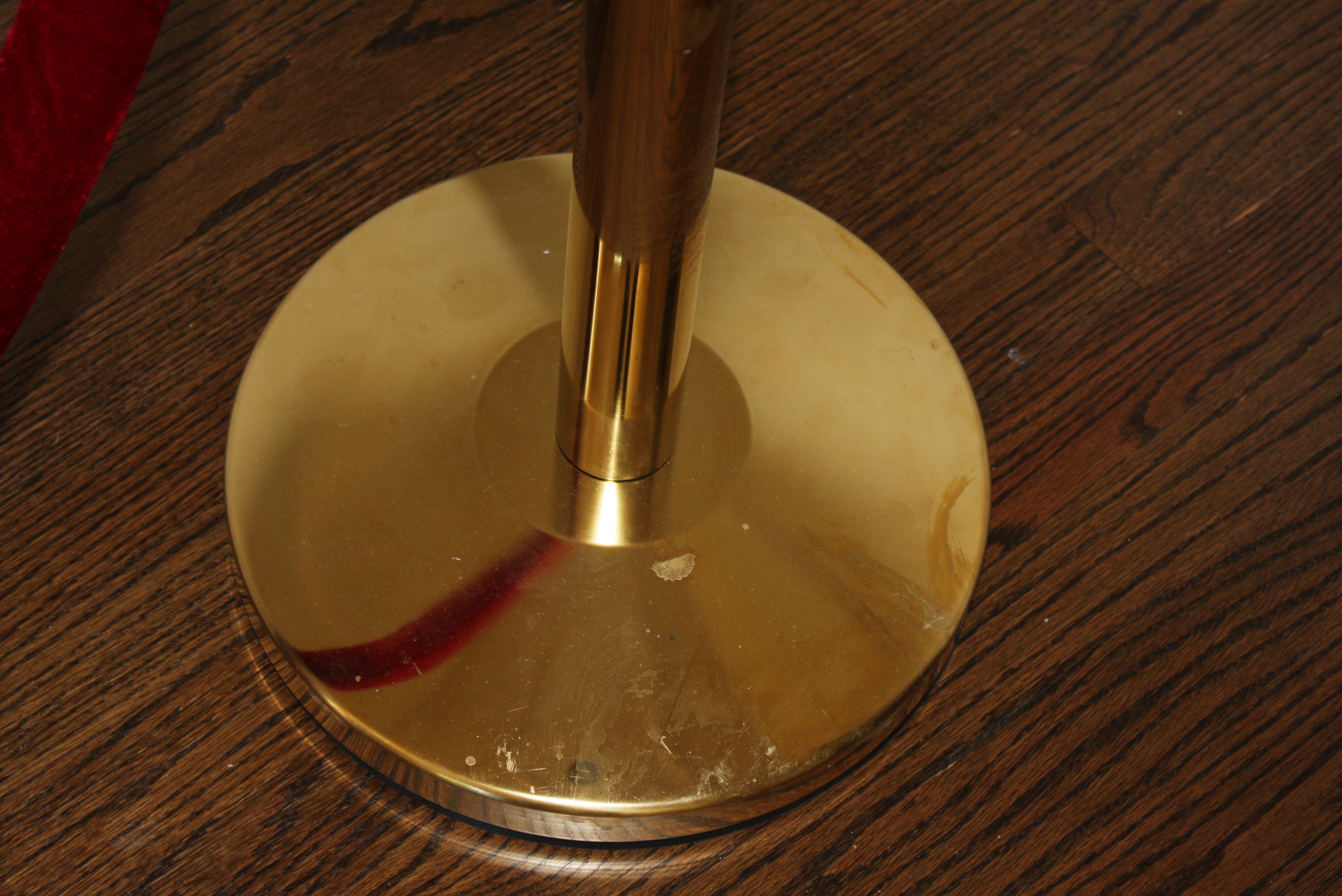 Pair of Brass Stanchions with a Red Velvet Rope