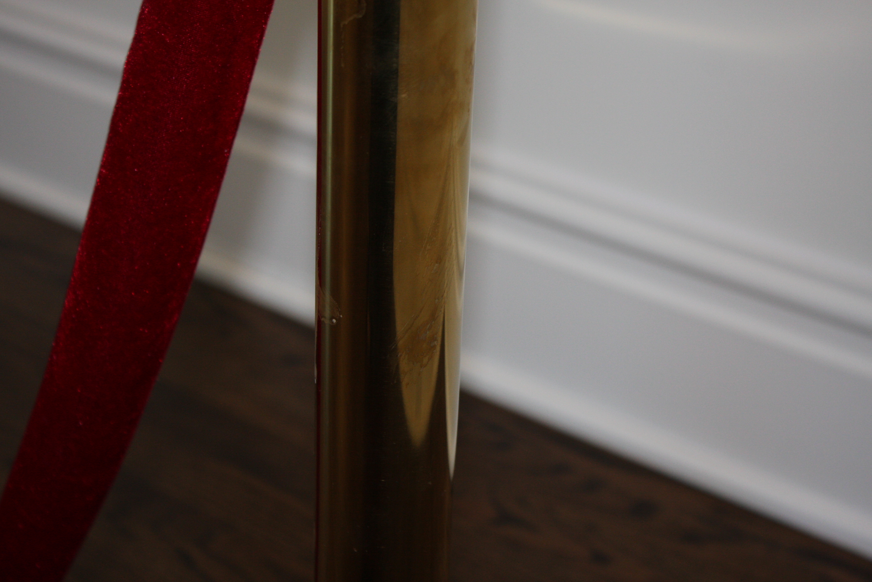 Pair of Brass Stanchions with a Red Velvet Rope