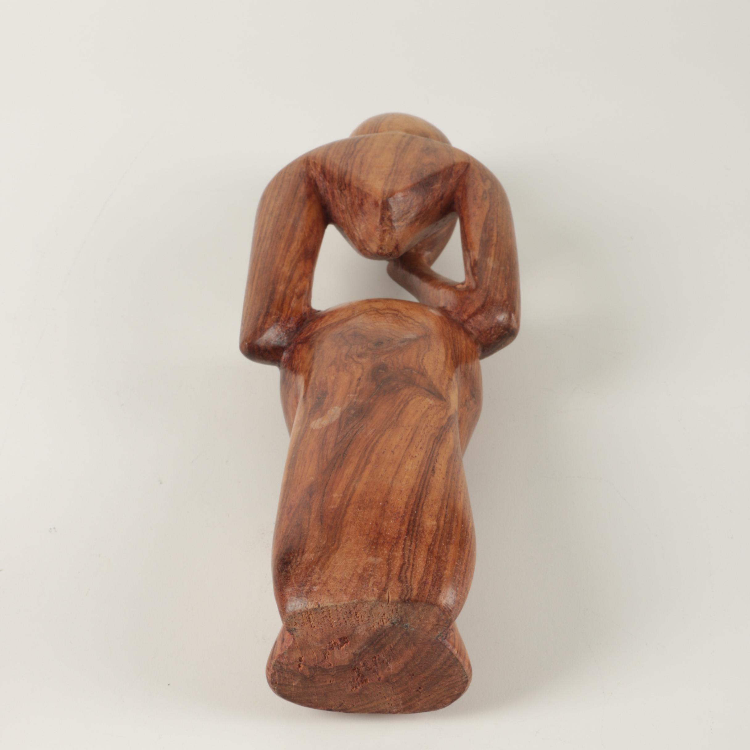 Group of Wooden Bowls and Figure Featuring Interwood