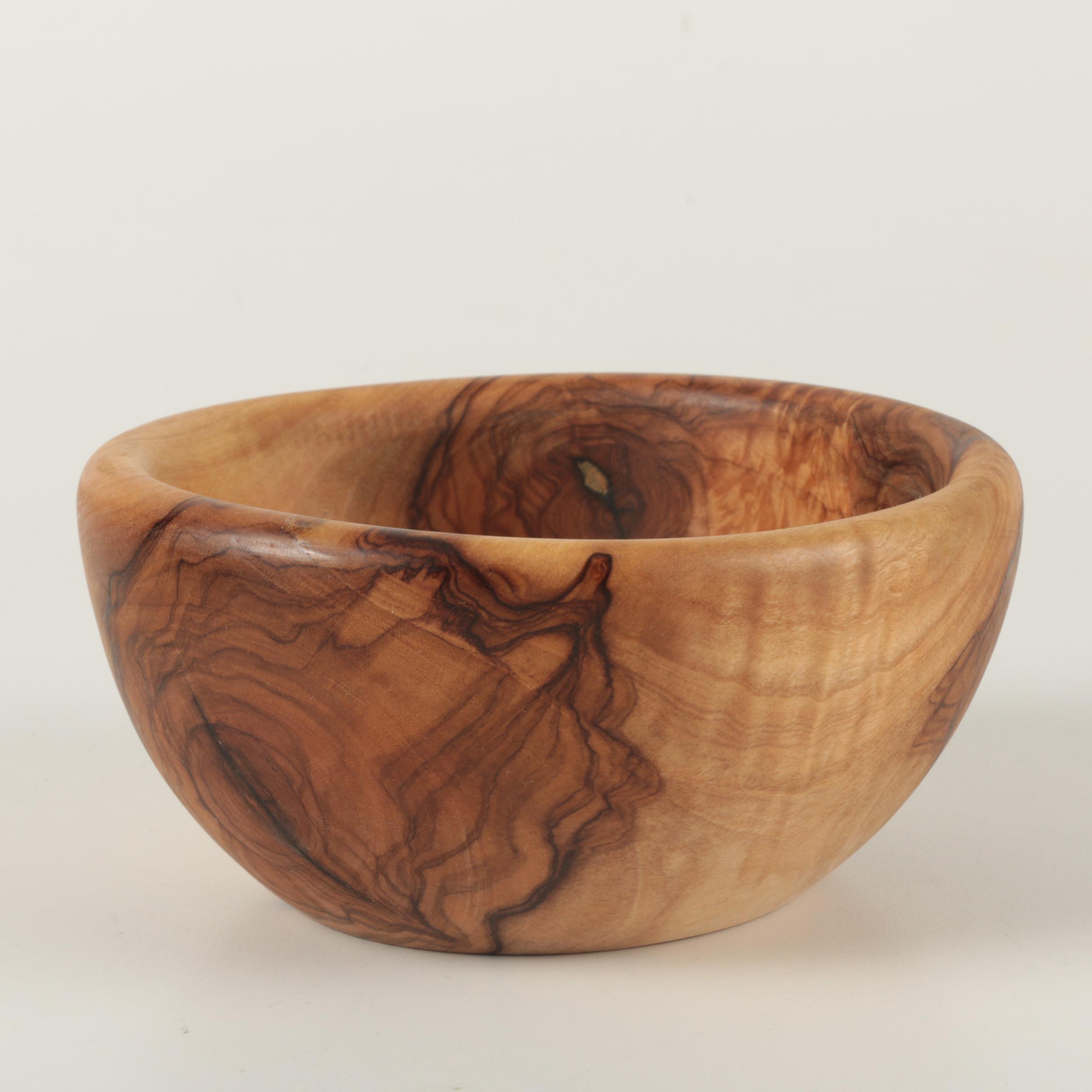 Group of Wooden Bowls and Figure Featuring Interwood