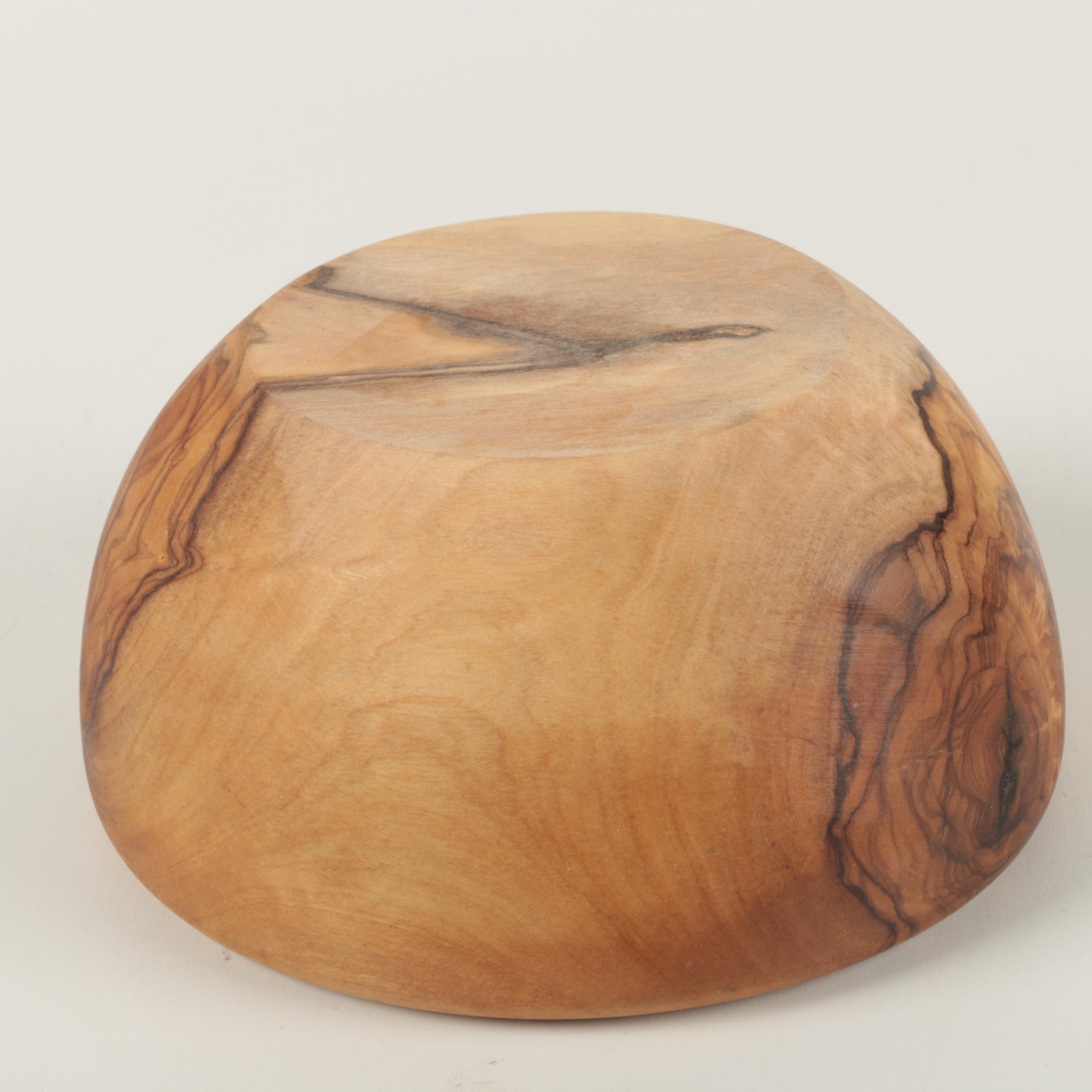 Group of Wooden Bowls and Figure Featuring Interwood