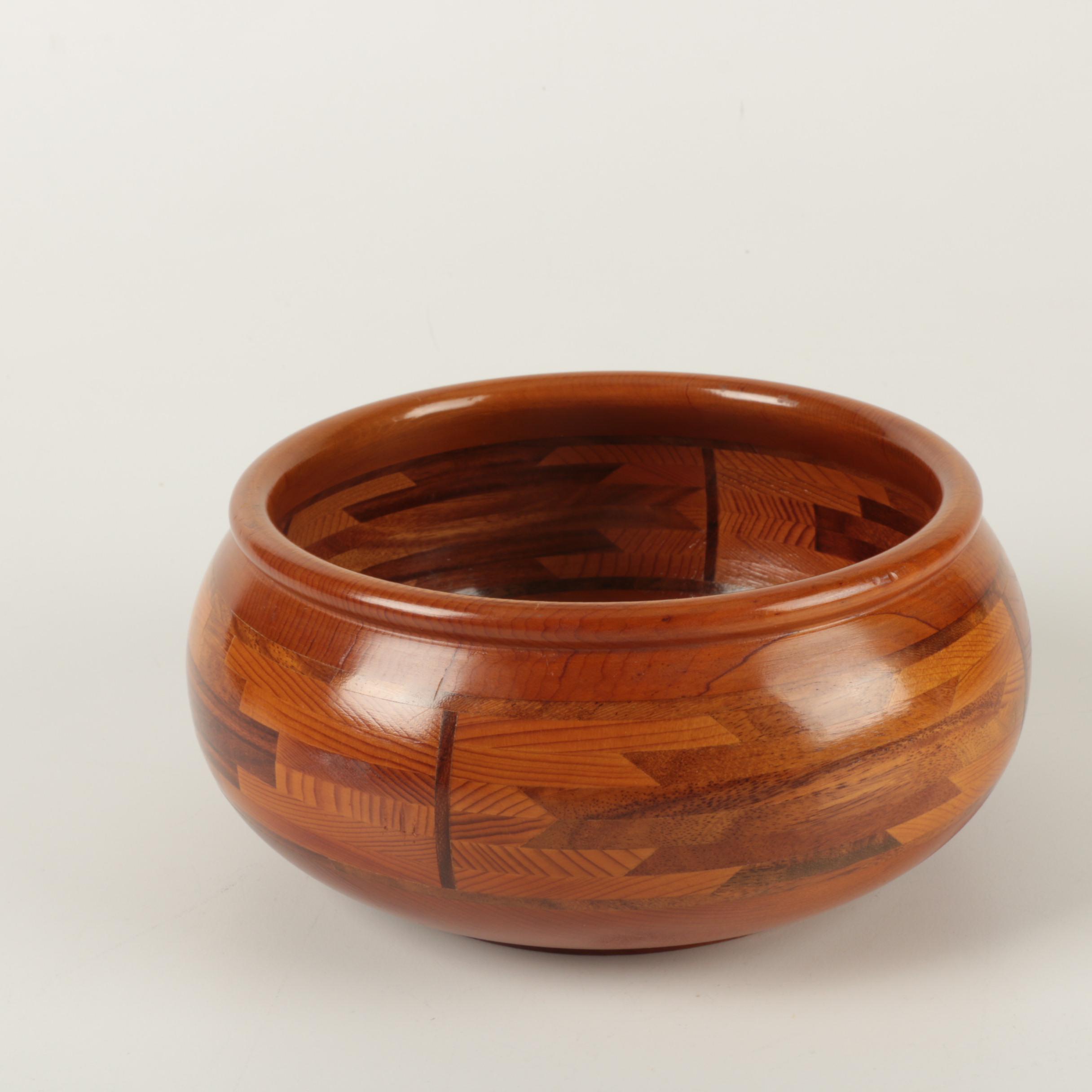Group of Wooden Bowls and Figure Featuring Interwood