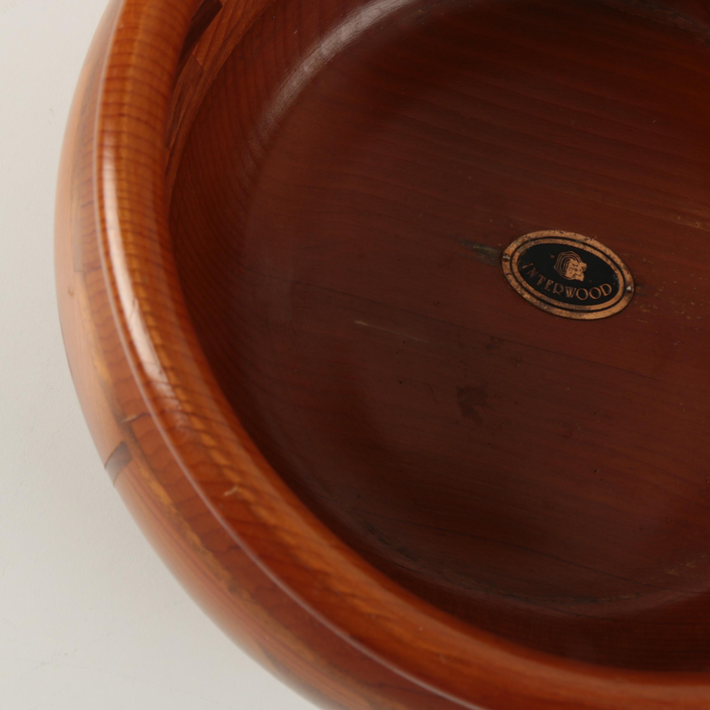 Group of Wooden Bowls and Figure Featuring Interwood