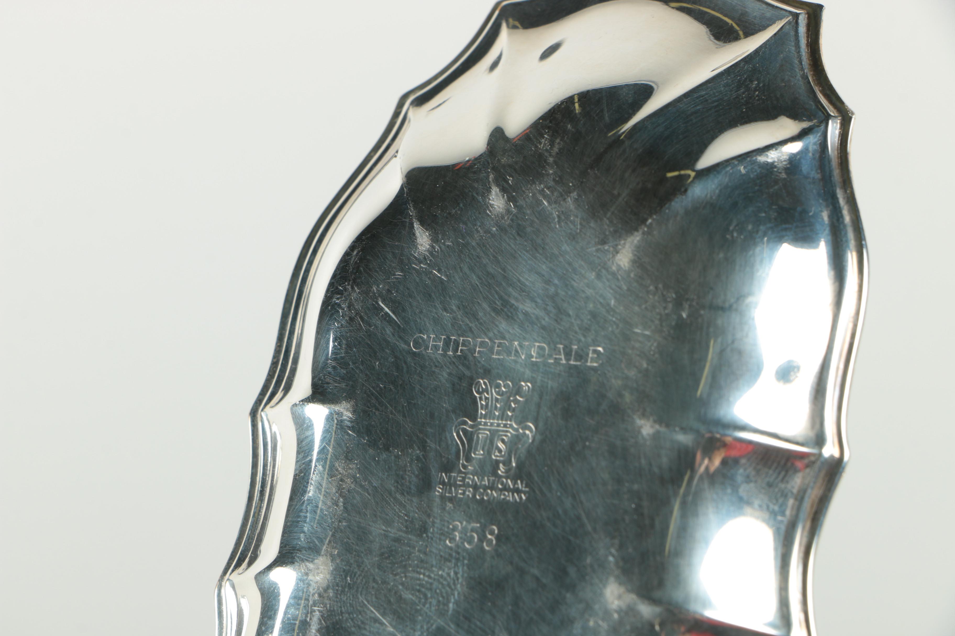 International Silver Co. "Chippendale" Tray with American Silver Plate Serveware