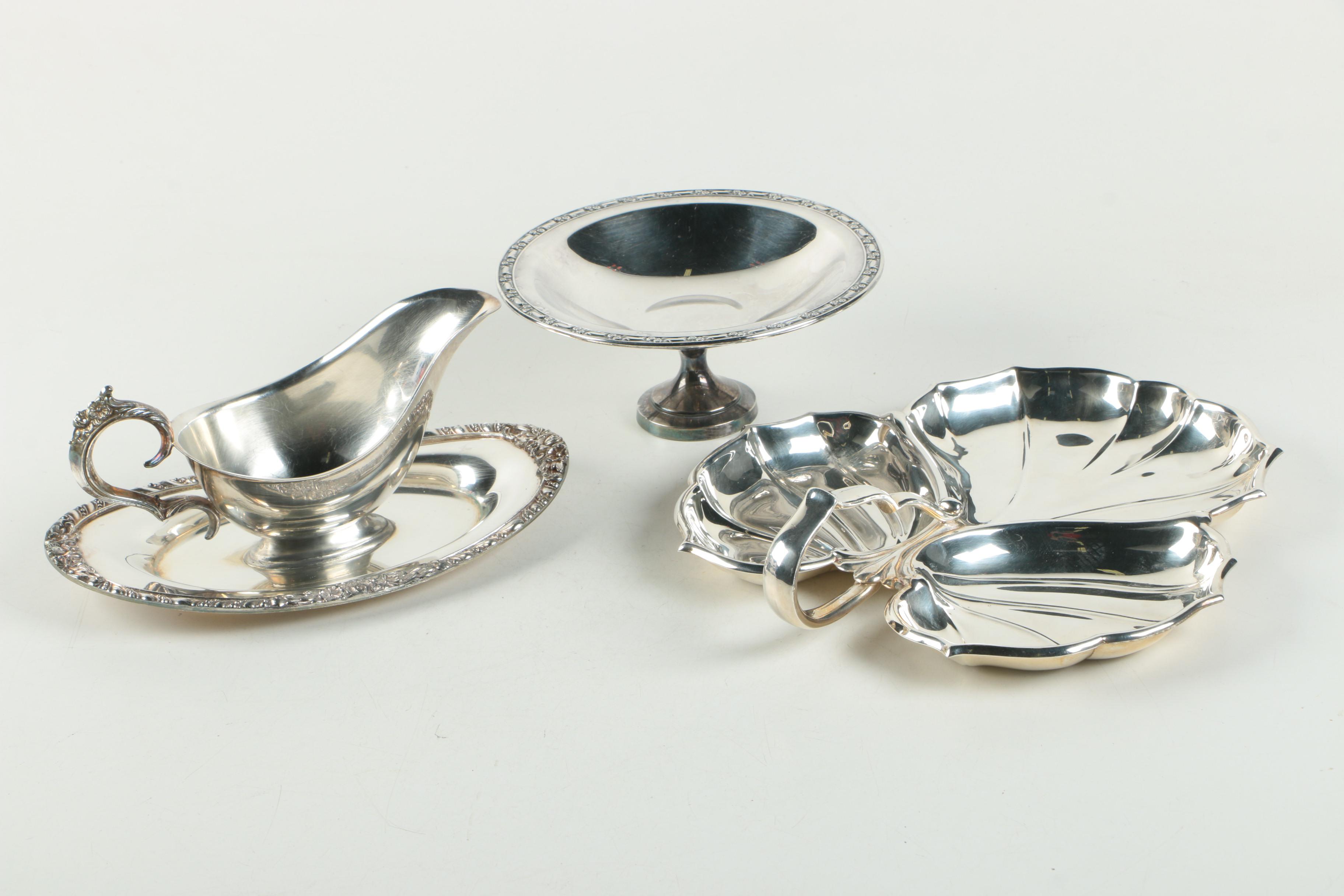 International Silver Co. "Chippendale" Tray with American Silver Plate Serveware