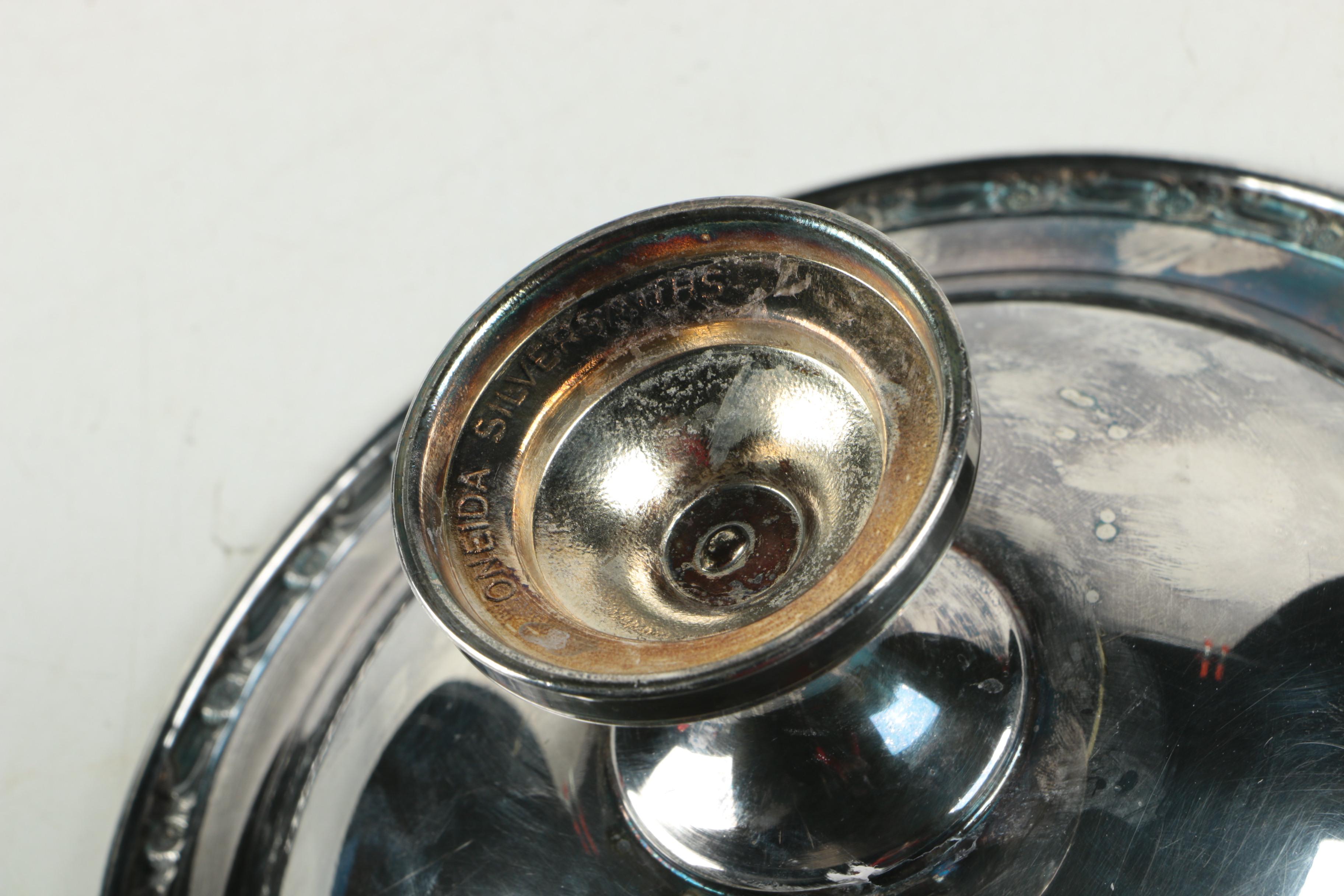 International Silver Co. "Chippendale" Tray with American Silver Plate Serveware