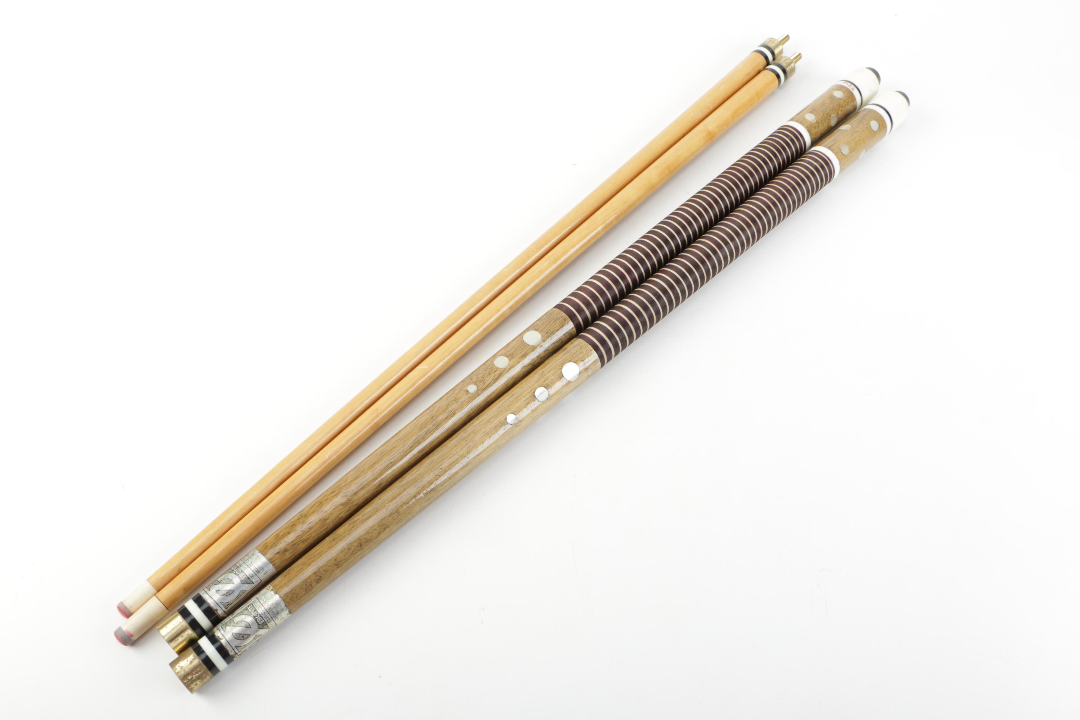 Pool Cues with Carry Case