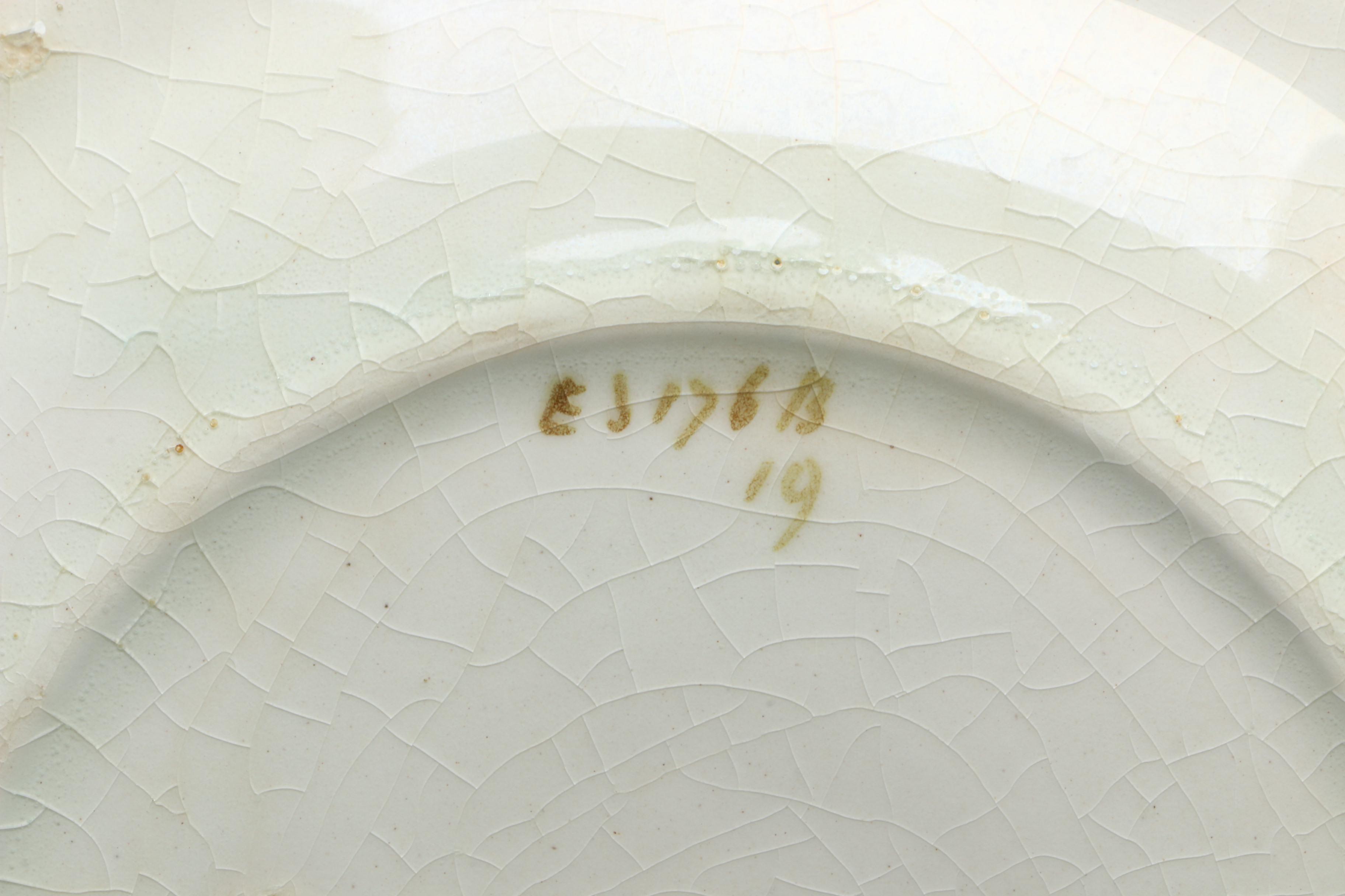 Antique Minton Aesthetic Movement Majolica Botanical Plates