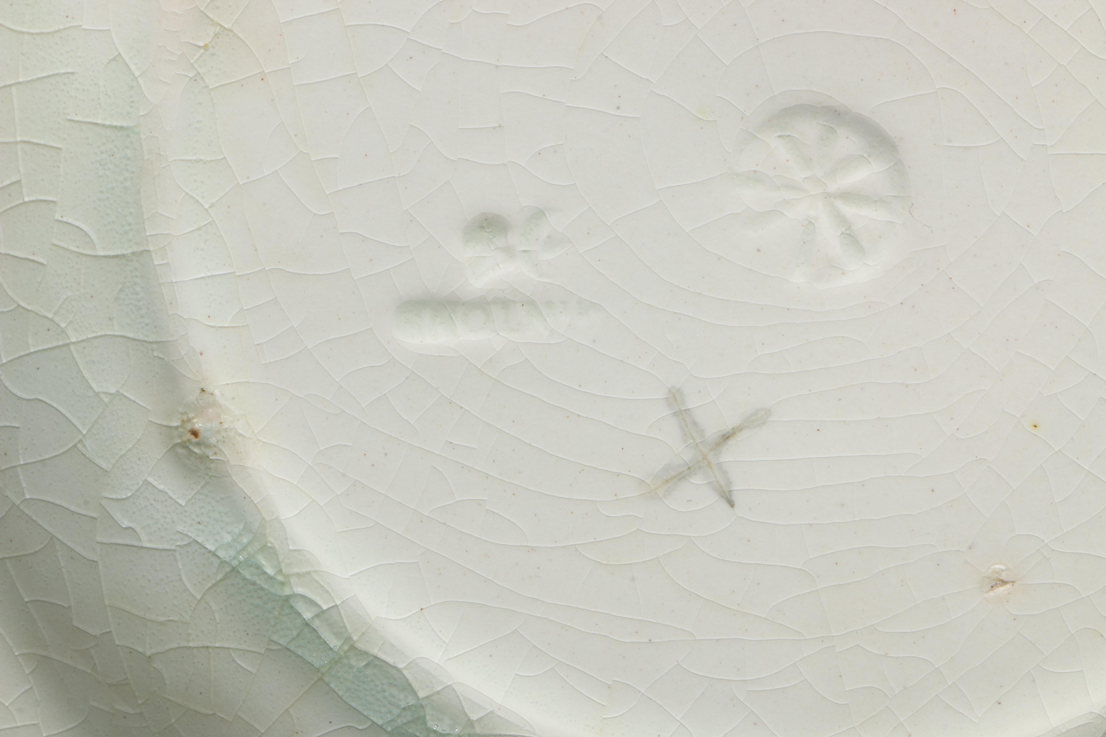 Antique Minton Aesthetic Movement Majolica Botanical Plates