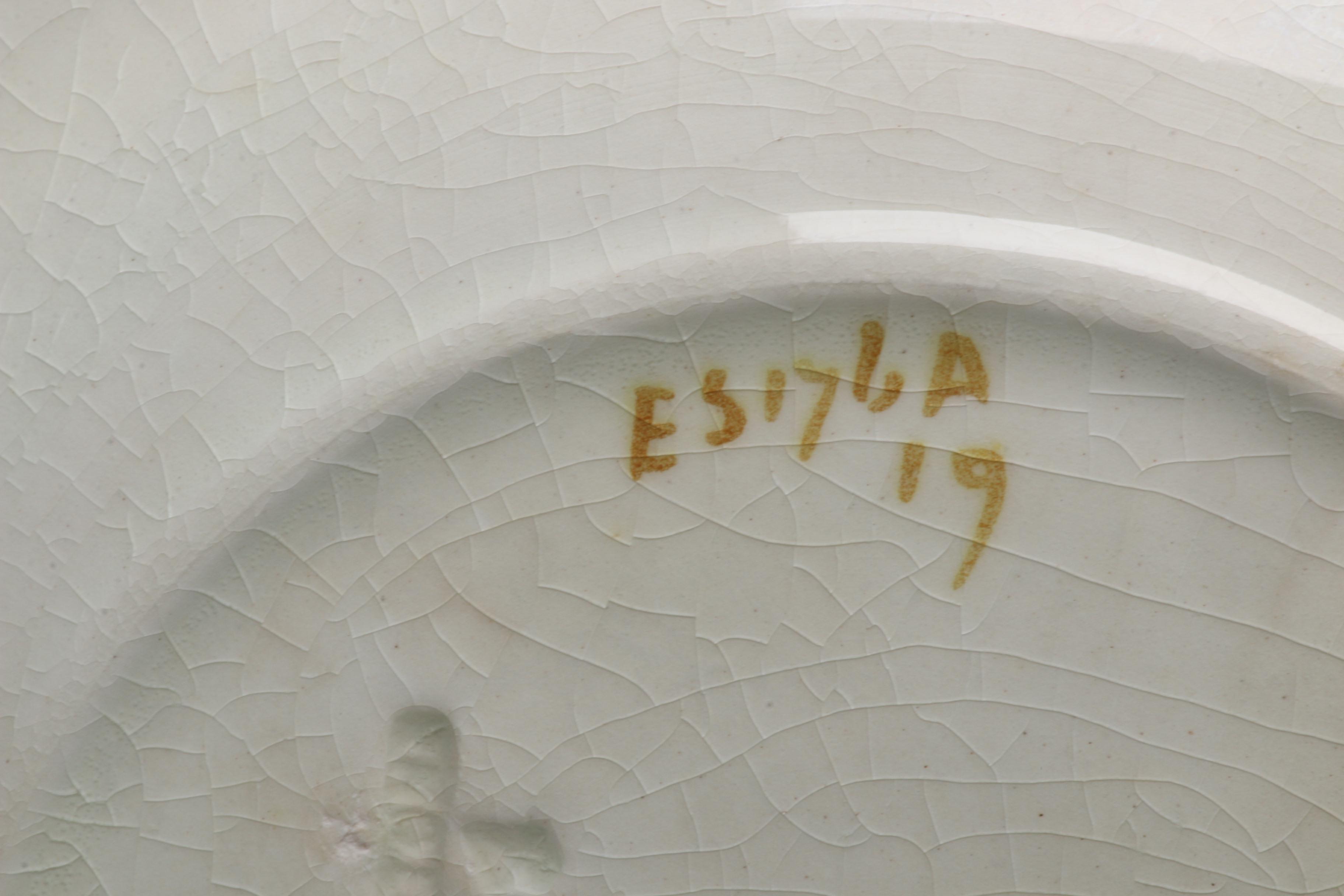 Antique Minton Aesthetic Movement Majolica Botanical Plates