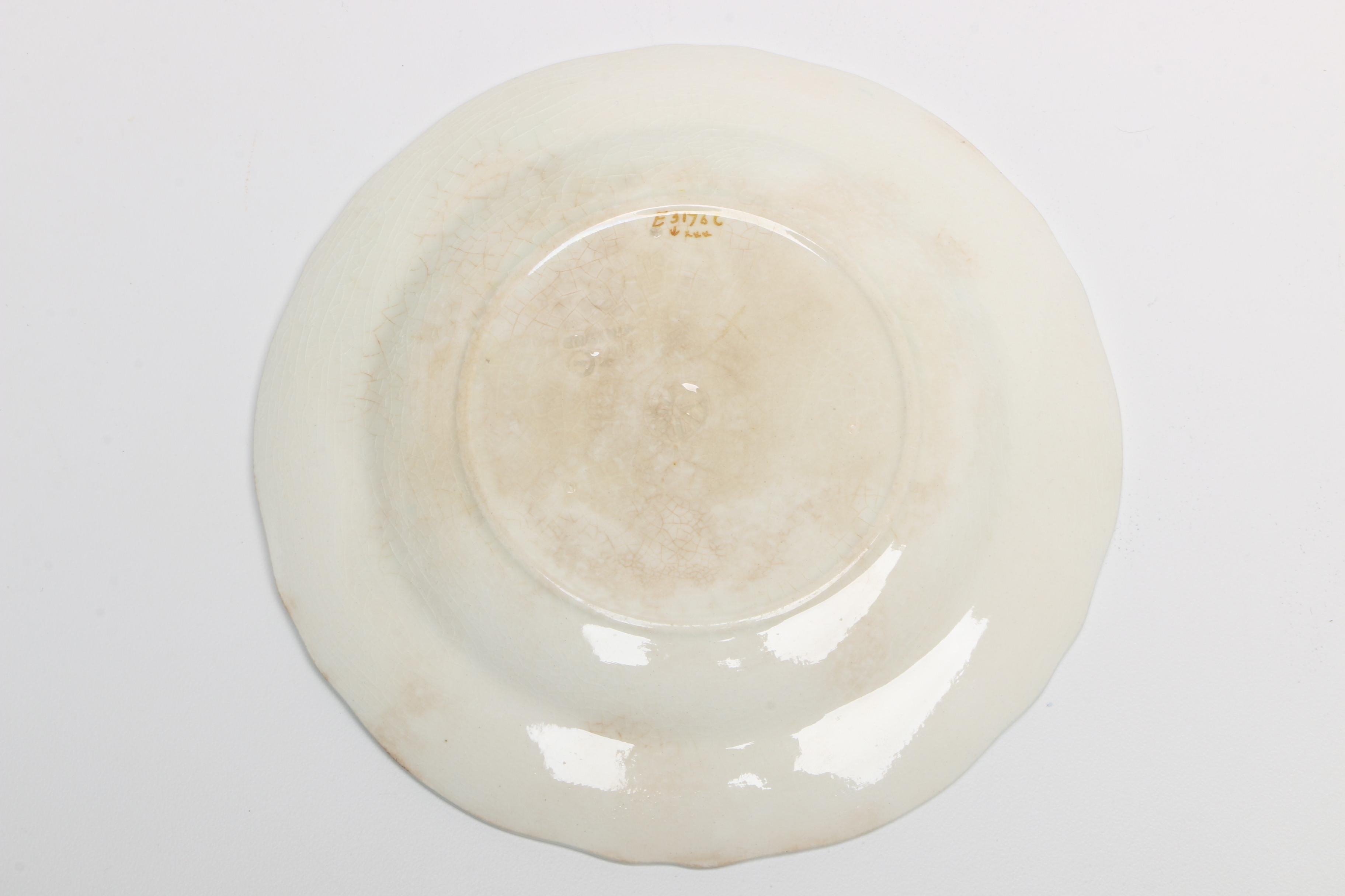 Antique Minton Aesthetic Movement Majolica Botanical Plates