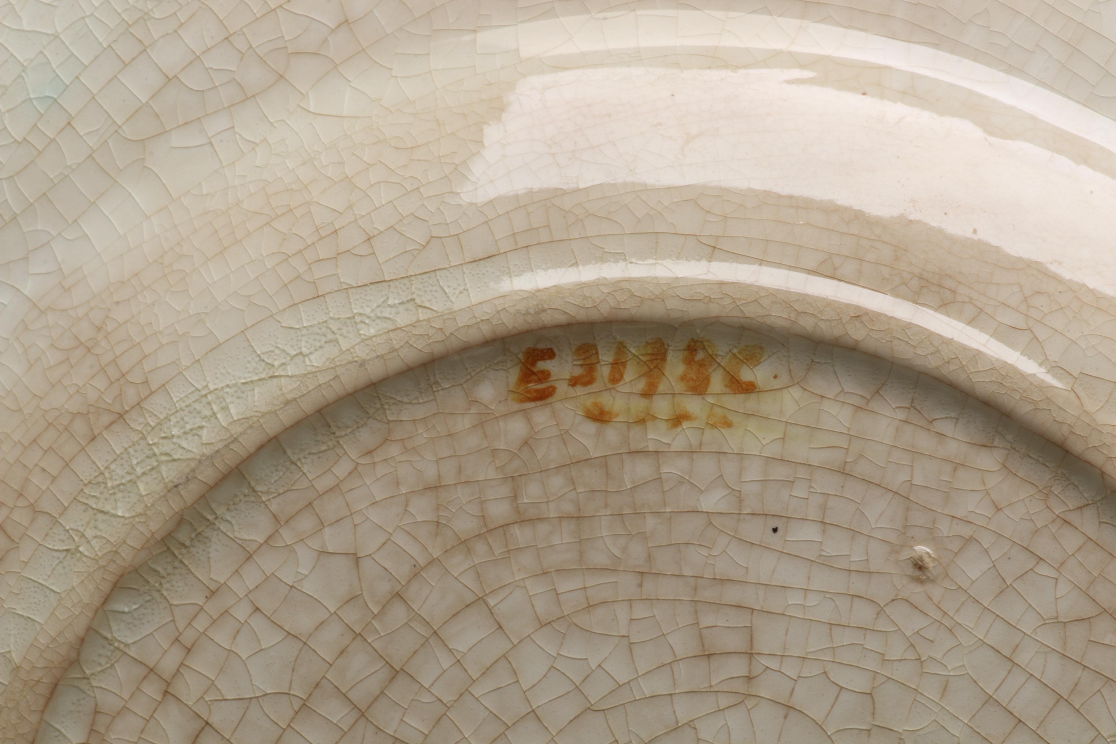 Antique Minton Aesthetic Movement Majolica Botanical Plates