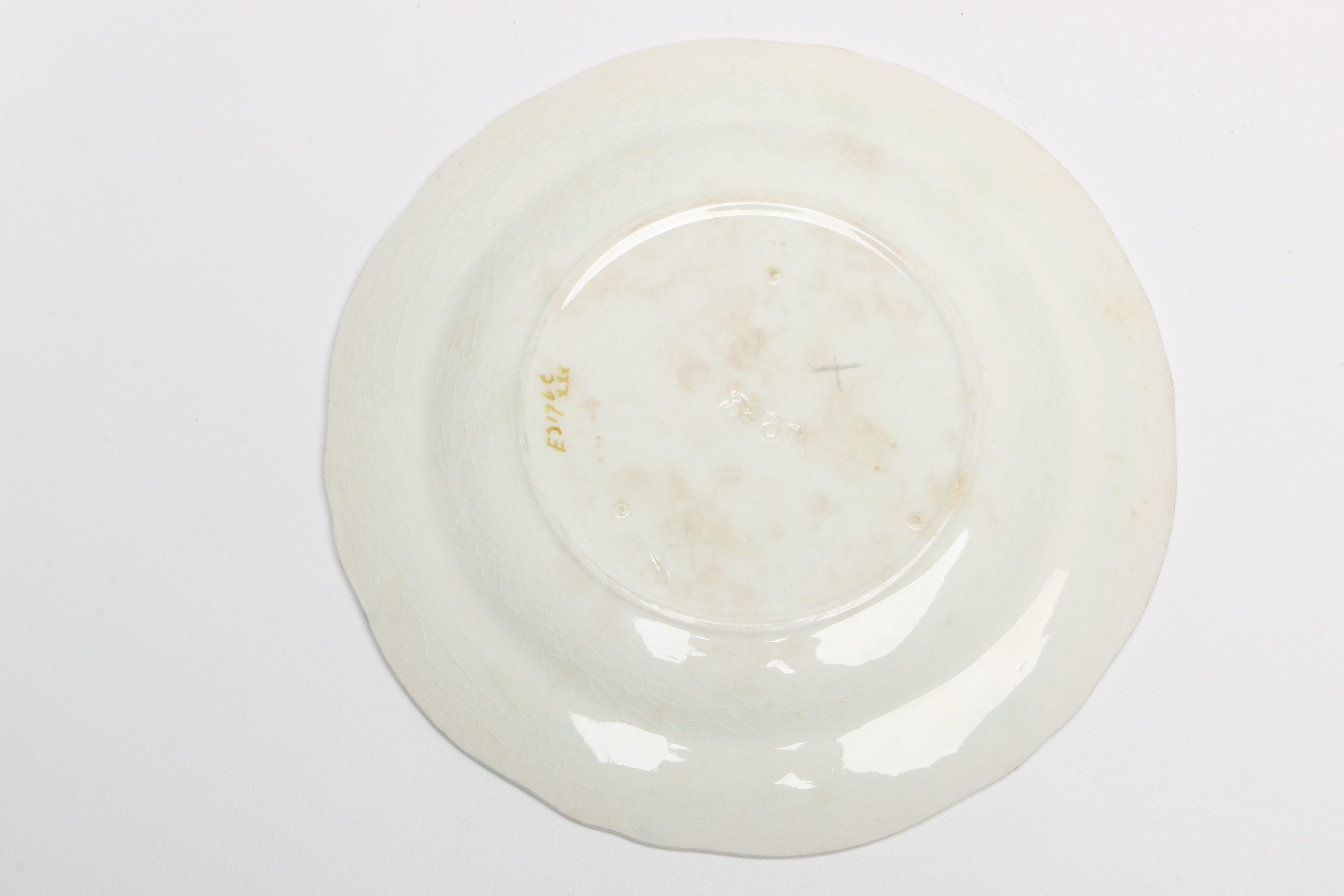 Antique Minton Aesthetic Movement Majolica Botanical Plates