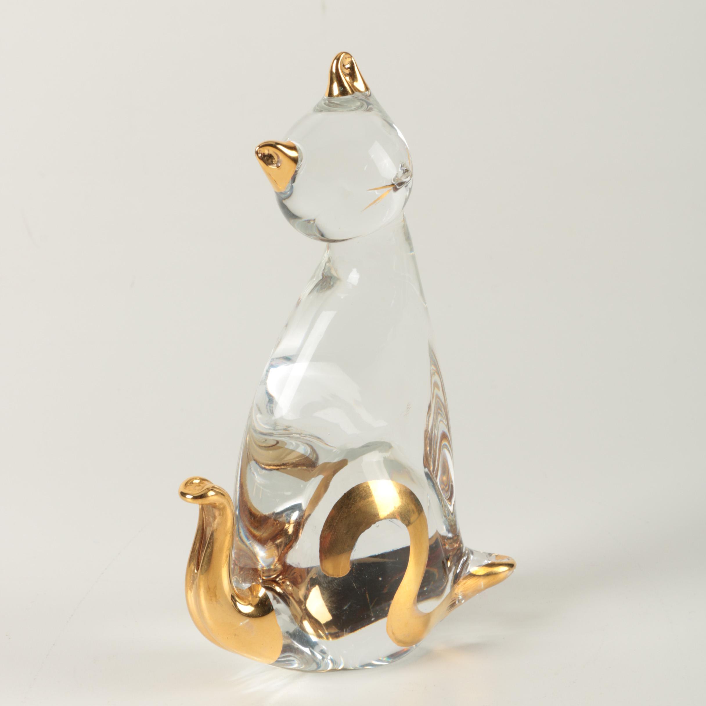 Art Glass Cat Figurine