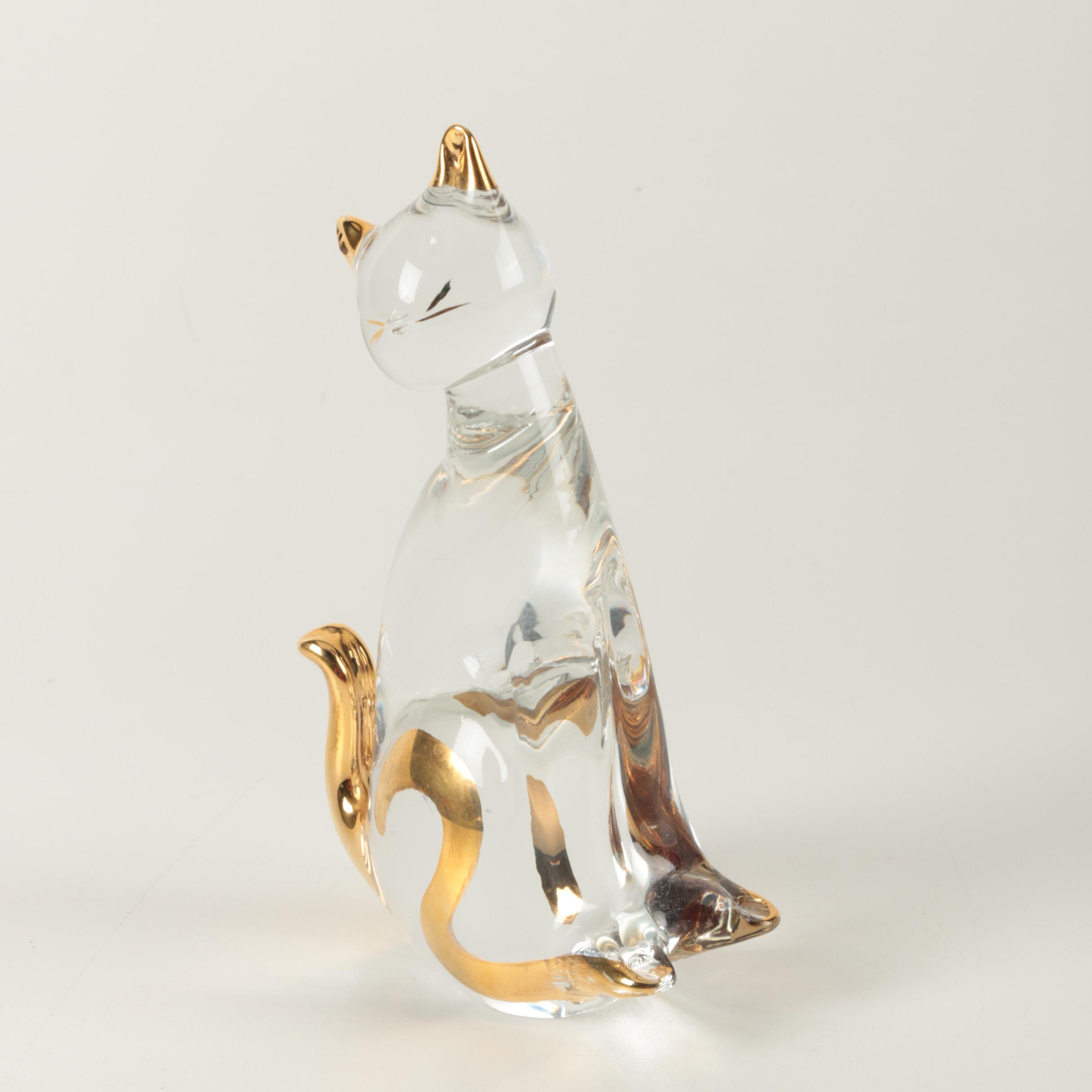 Art Glass Cat Figurine