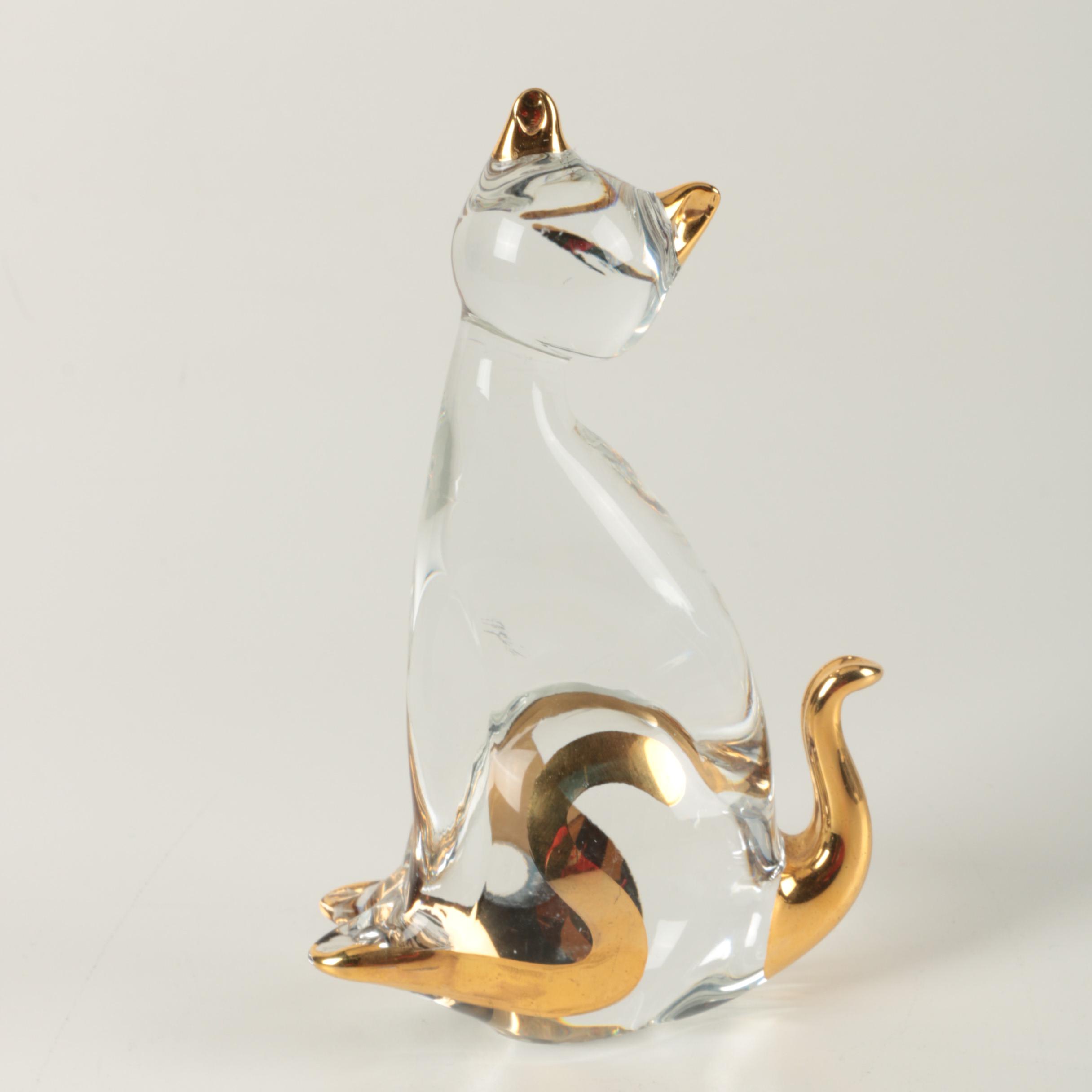 Art Glass Cat Figurine