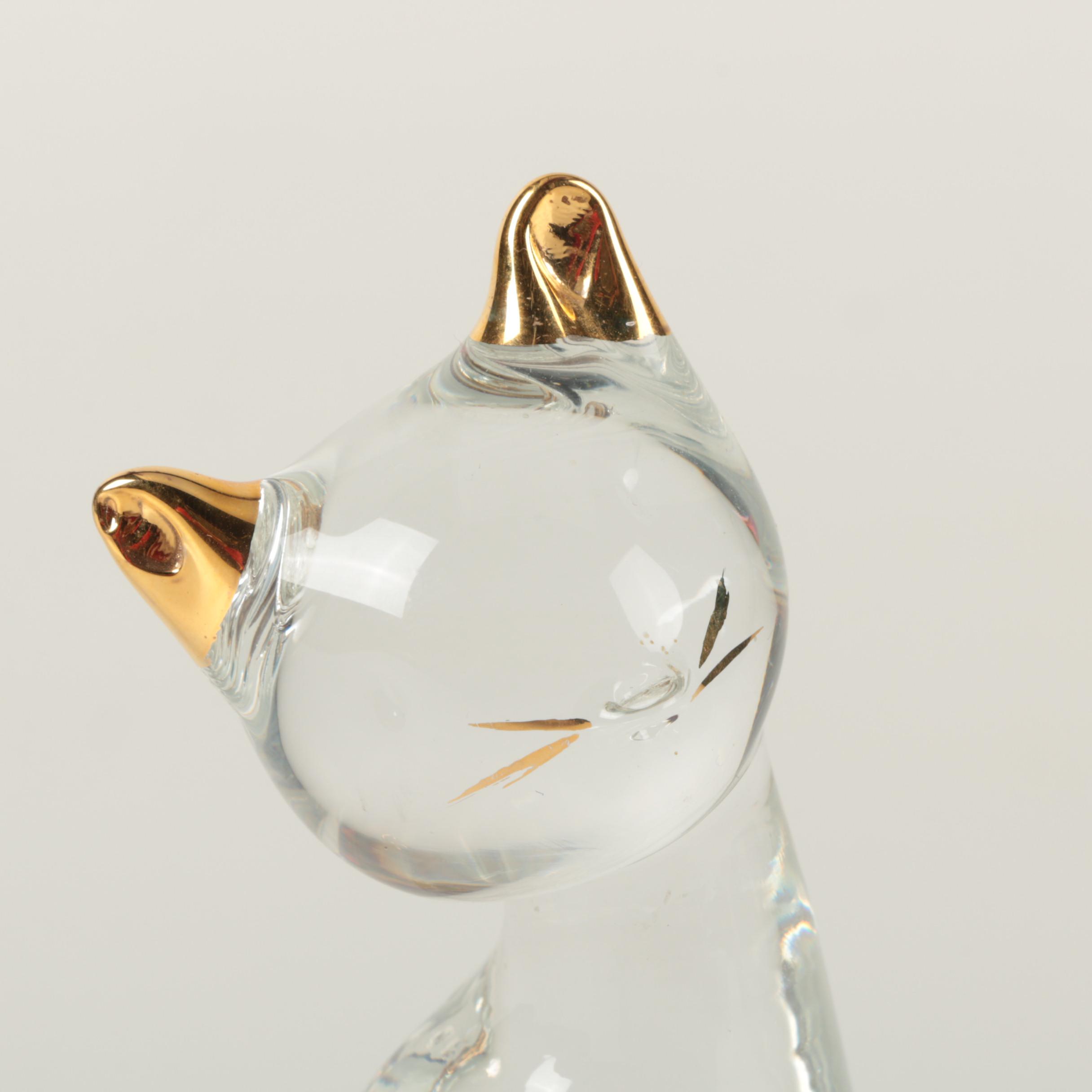Art Glass Cat Figurine