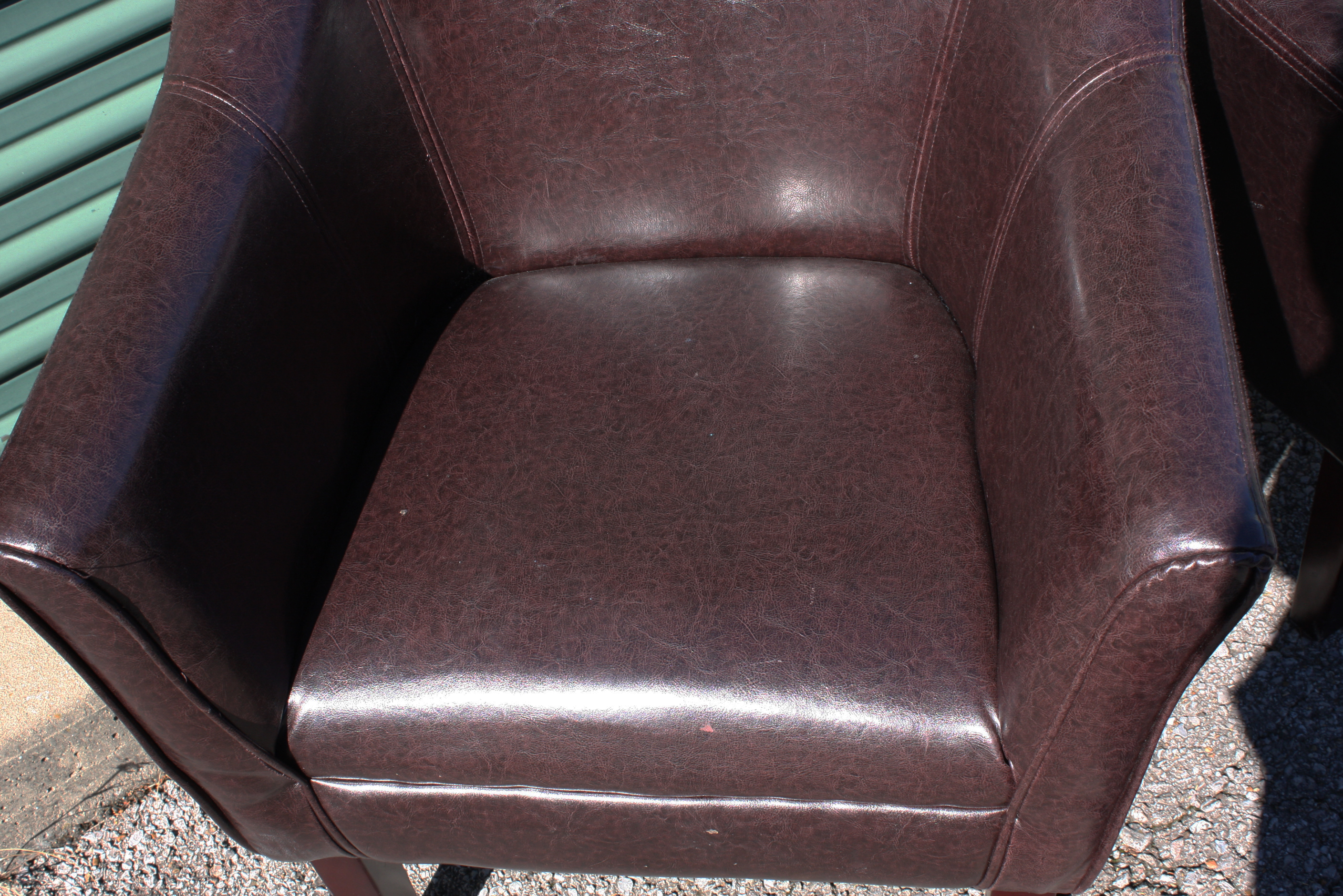 Pair Of Contemporary Brown Leather Armchairs
