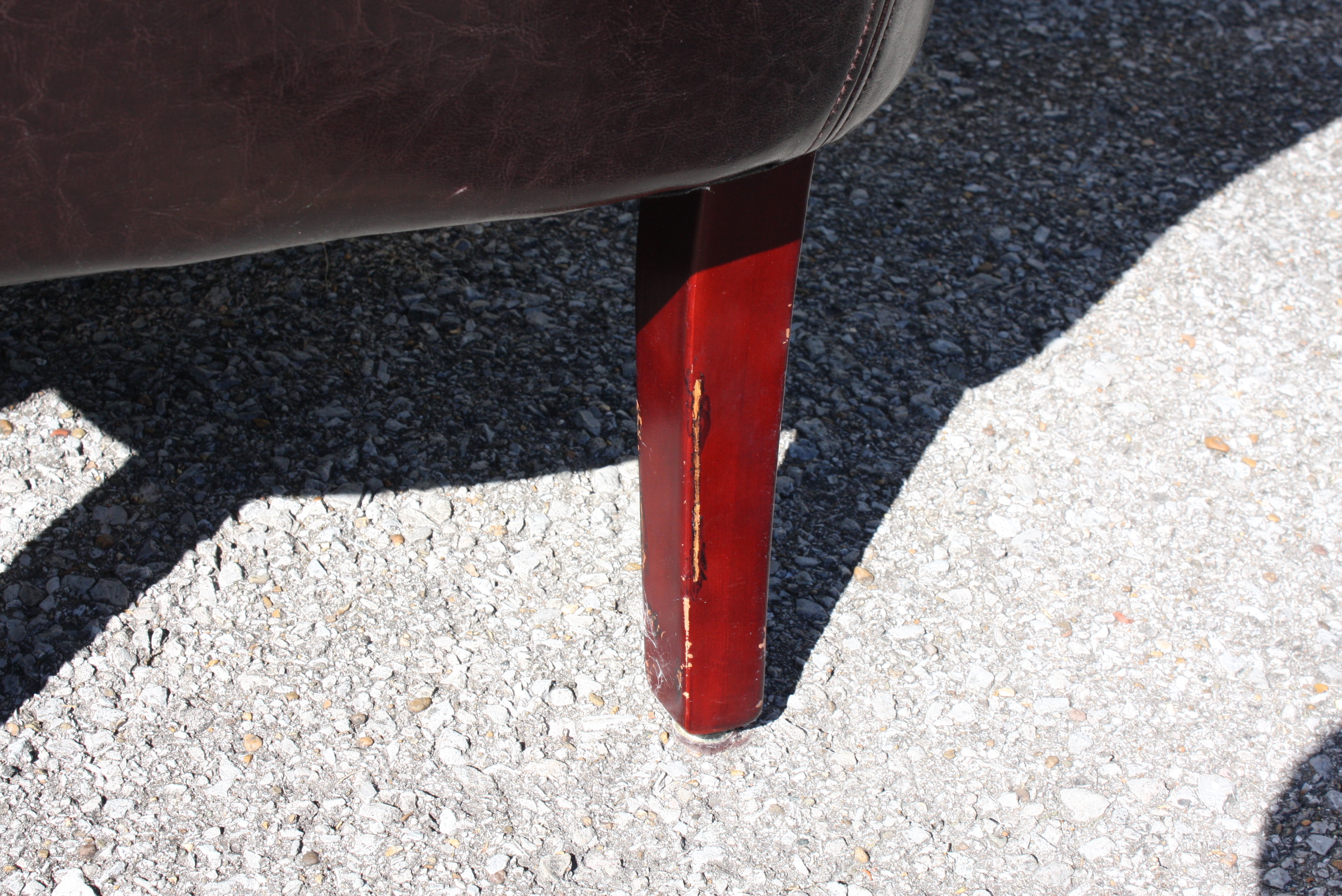 Pair Of Contemporary Brown Leather Armchairs