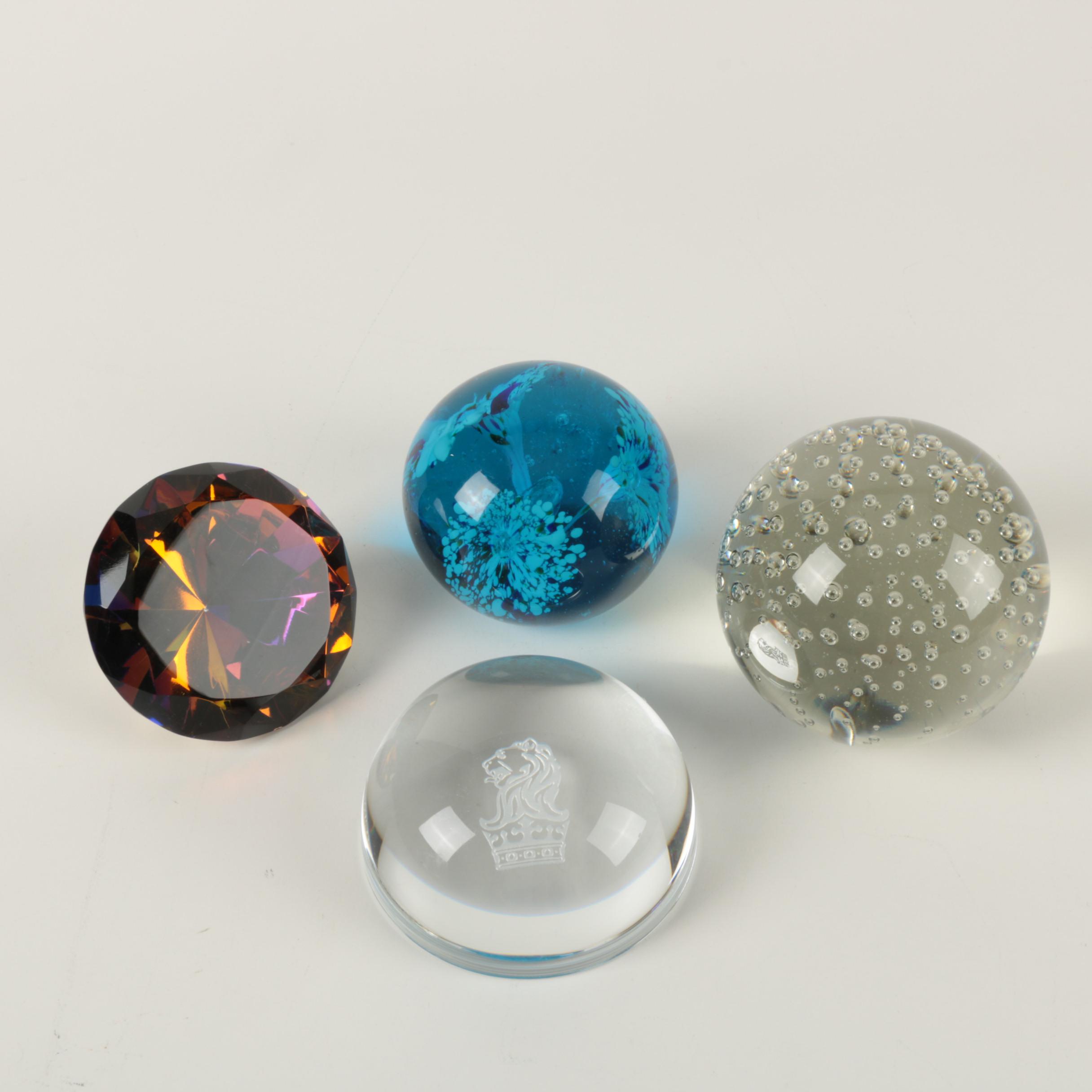 Assorted Pattern Glass Paperweights