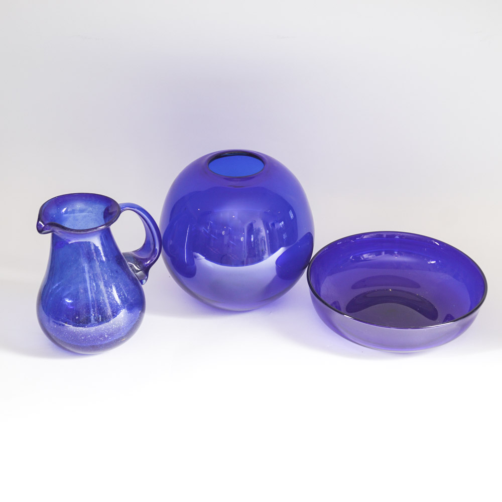 Hand Blown Cobalt Blue Glass