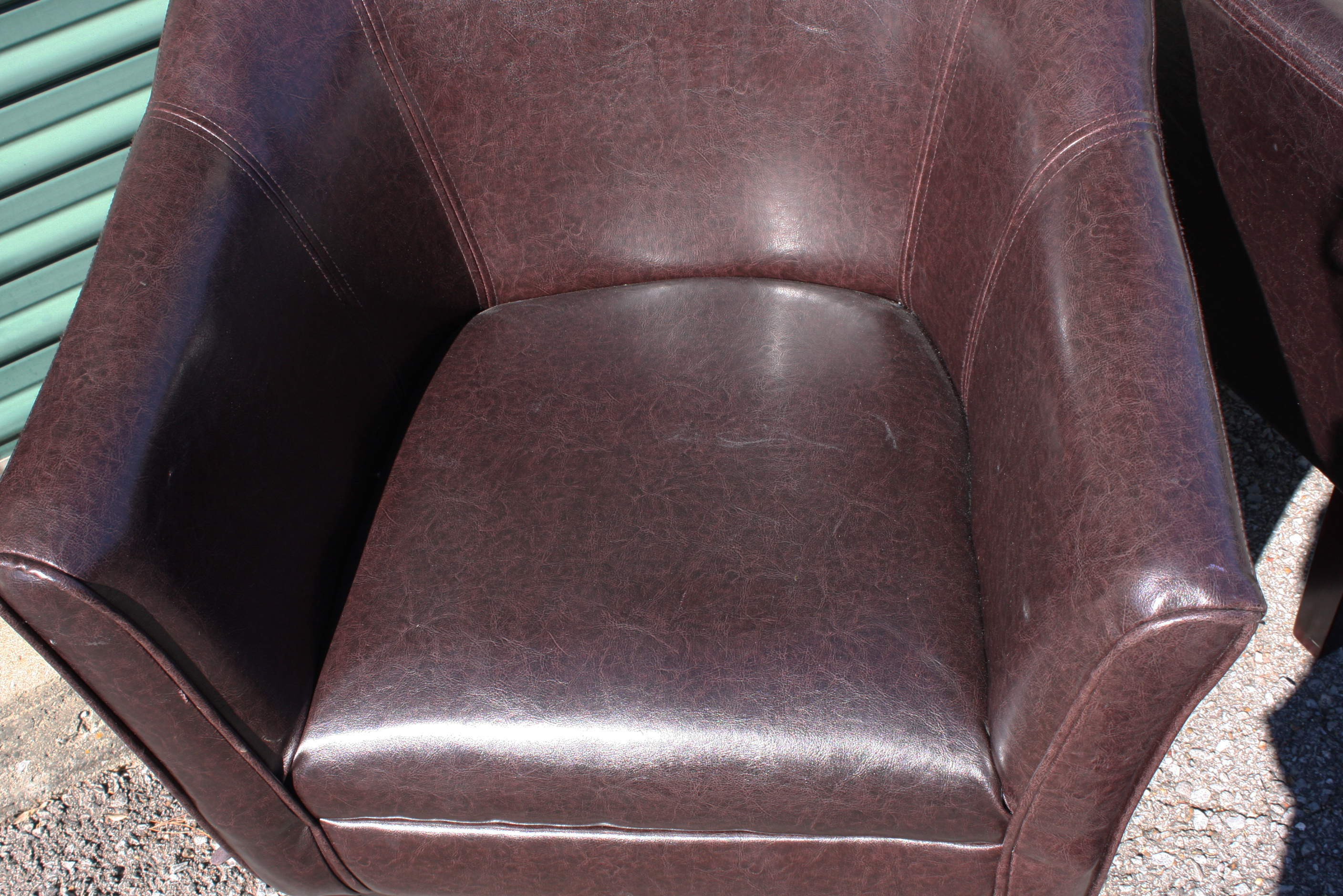 Pair Of Contemporary Brown Leather Armchairs