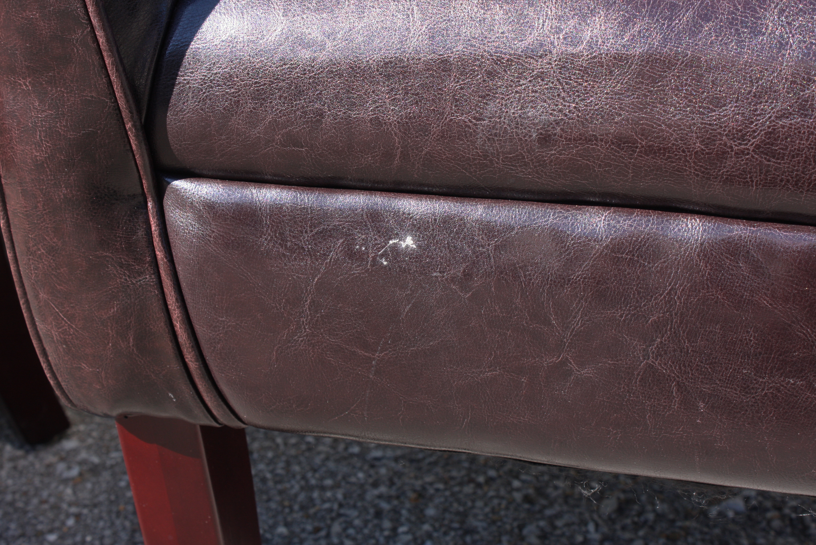 Pair Of Contemporary Brown Leather Armchairs