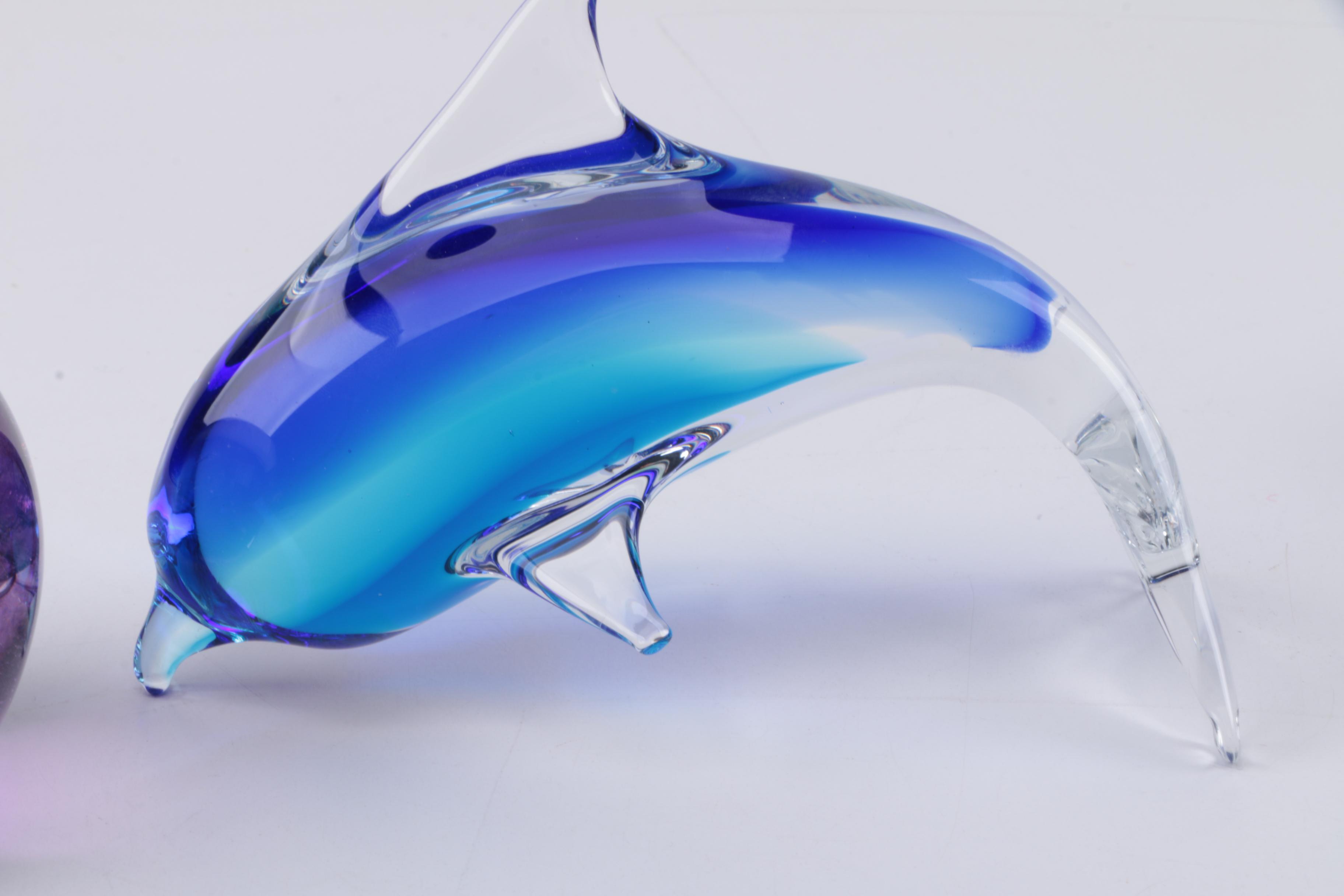 Kelvin Chen Enameled Teapot and Hand Blown Glass Decor