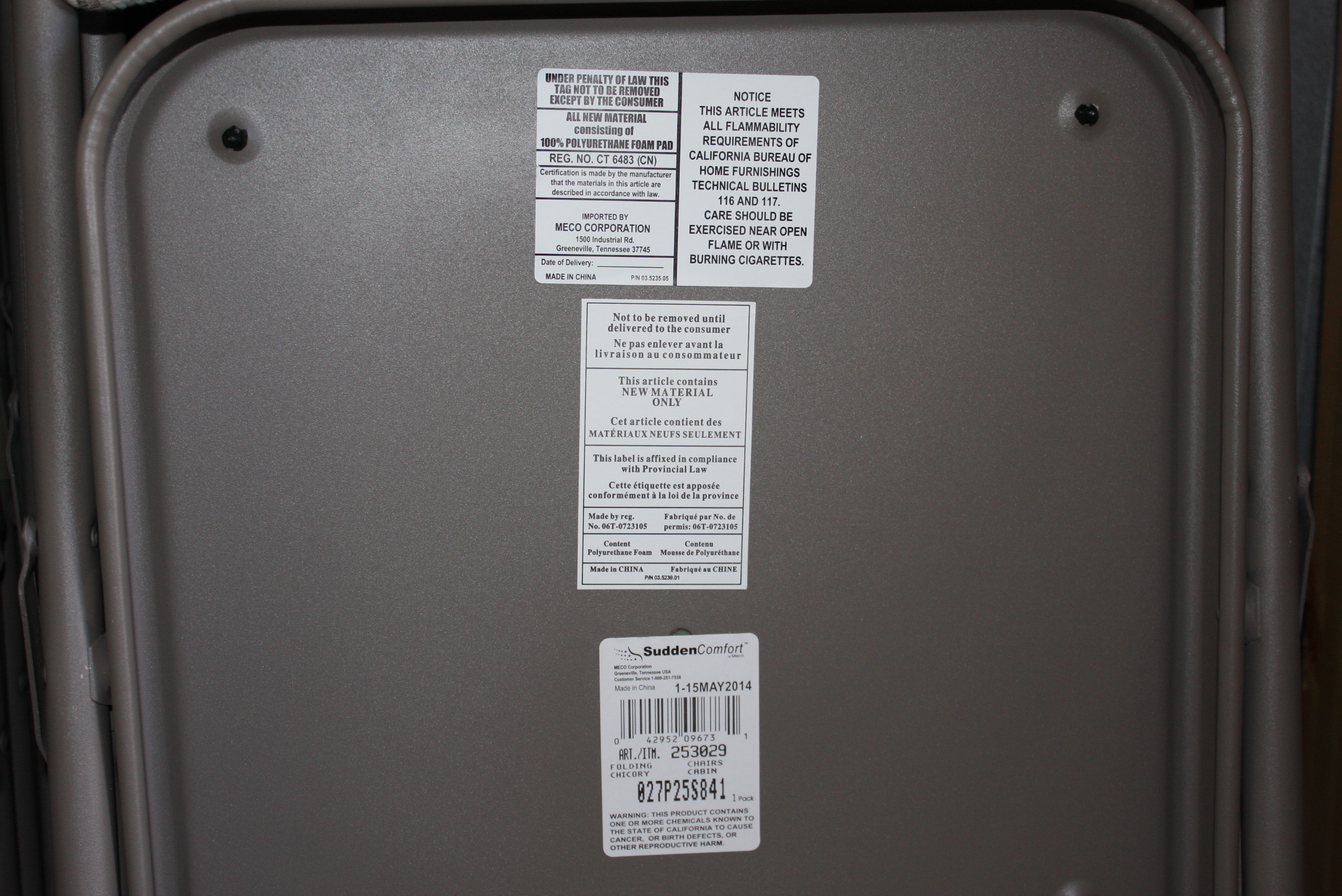 Grouping of "Sudden Comfort" Folding Chairs by Meco Corp.