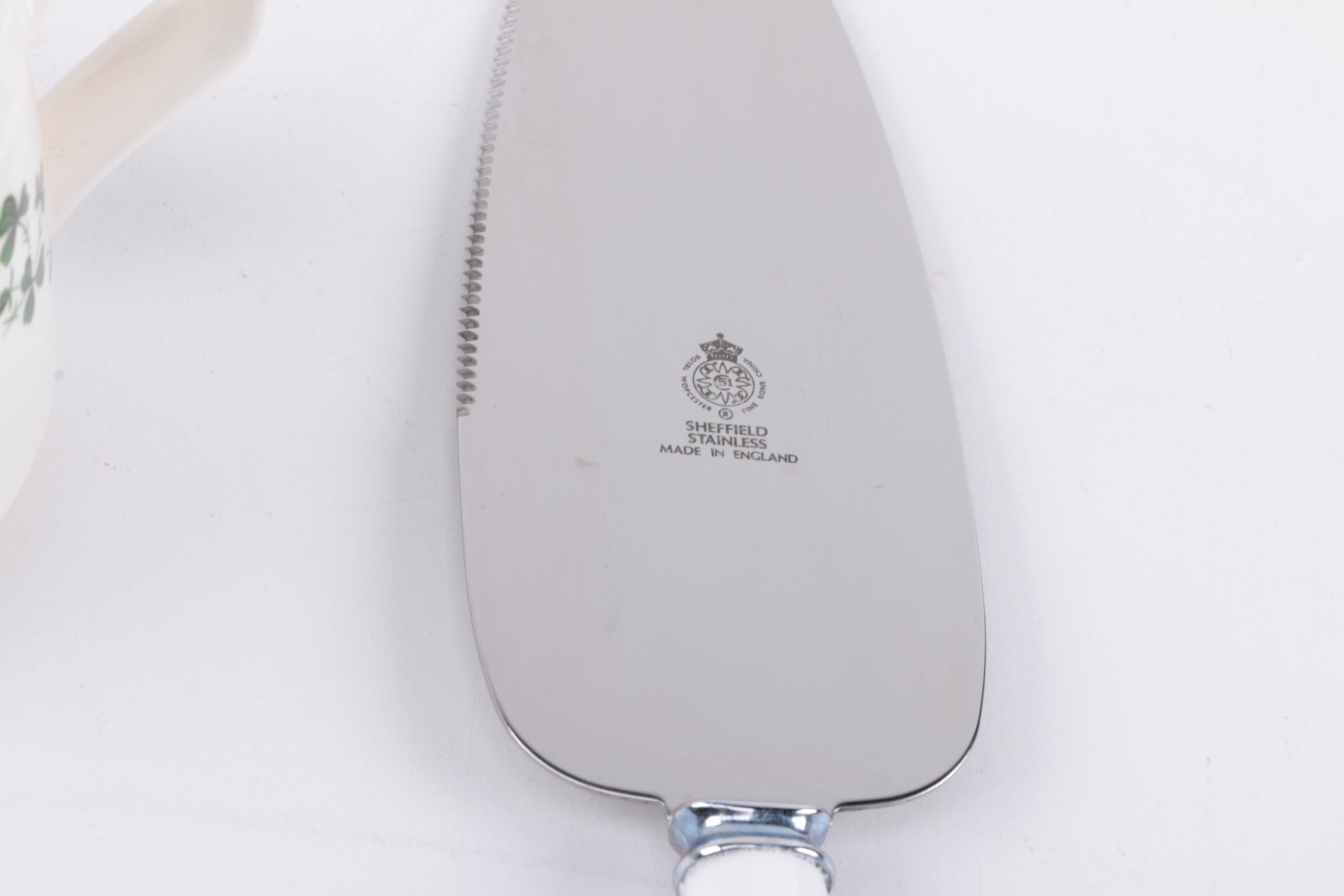 Carrigaline Creamer and Sugar Set with Royal Worcester Cake Knife