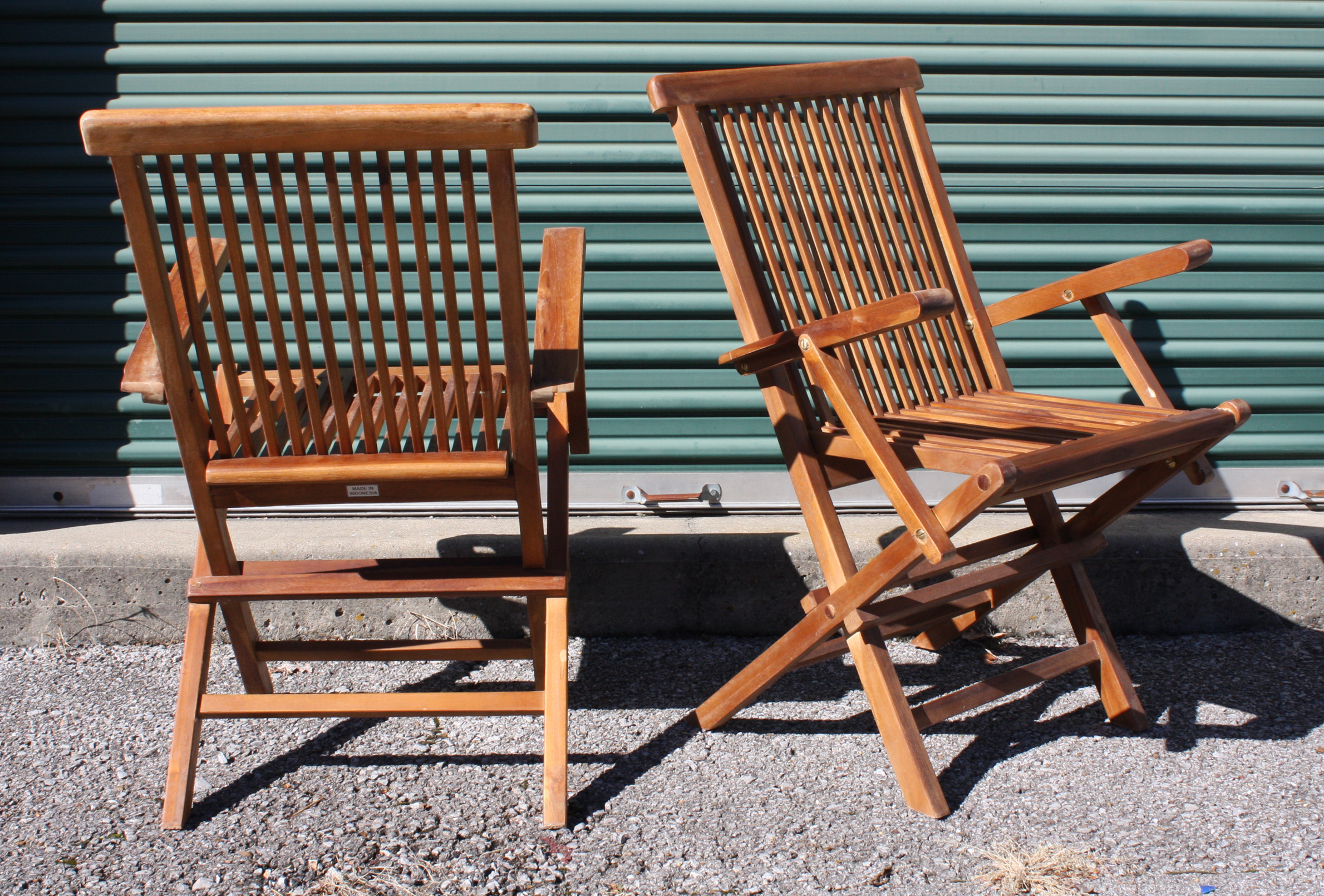 Set of Eleven Teak Folding Chairs