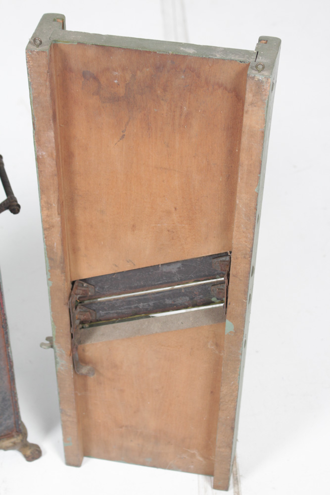 Vintage Tole Painted Ash Bin and Slaw Cutter