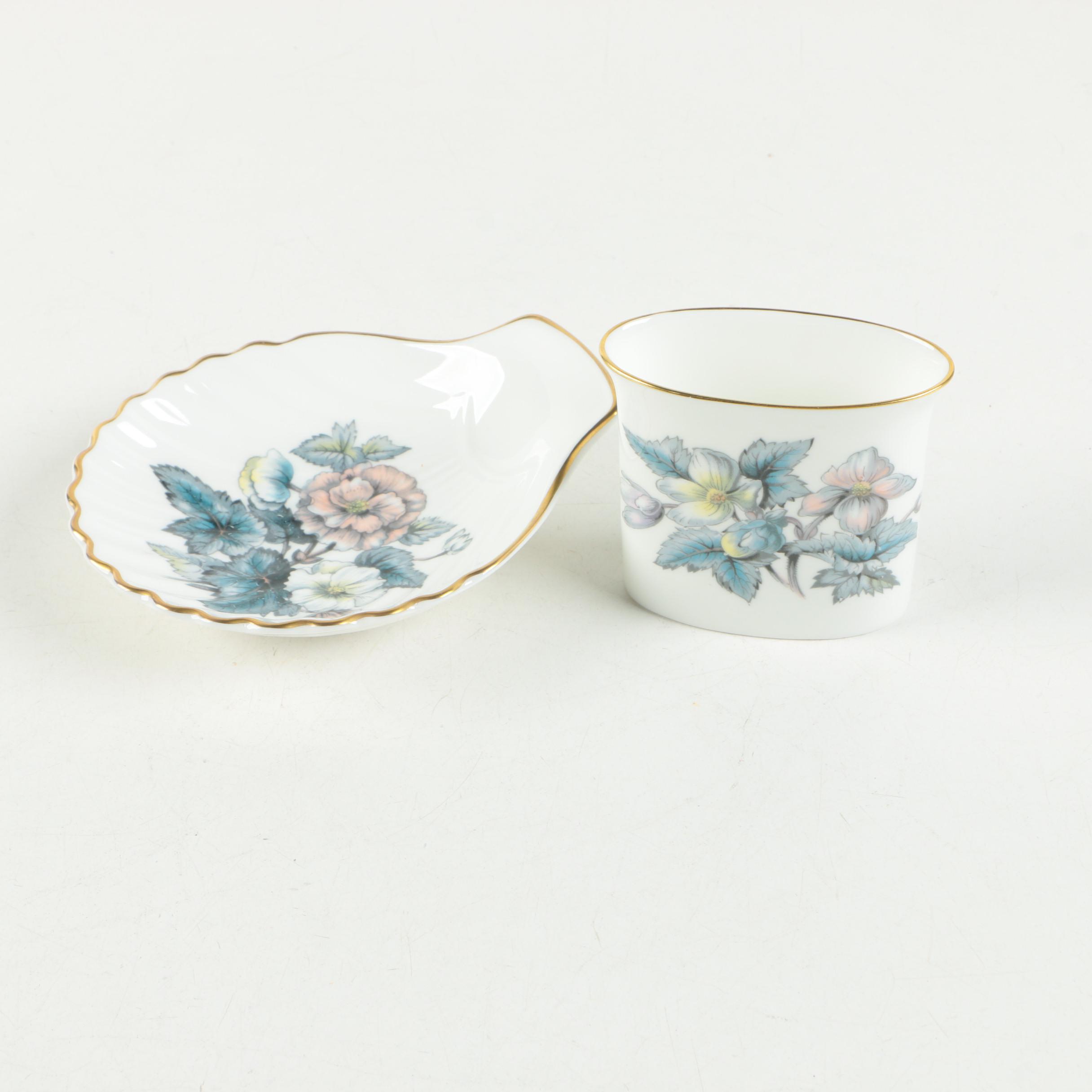 Royal Worcester Fine Bone China Soap Dish and Cup