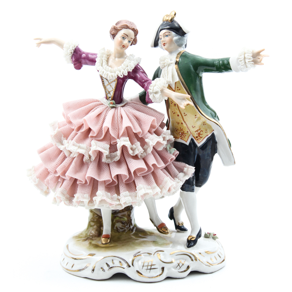 Wilhelm Rittirsch Dresden Lace Porcelain Figurine