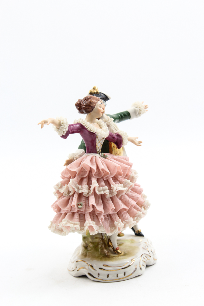 Wilhelm Rittirsch Dresden Lace Porcelain Figurine