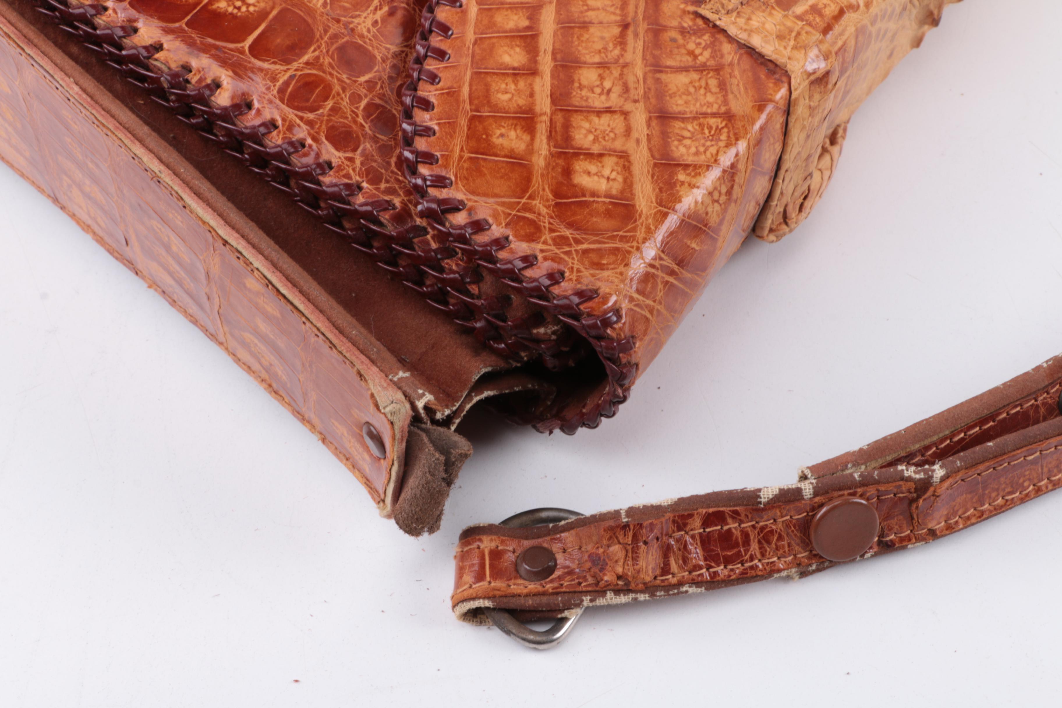 Vintage Cuban Alligator Leather Purse