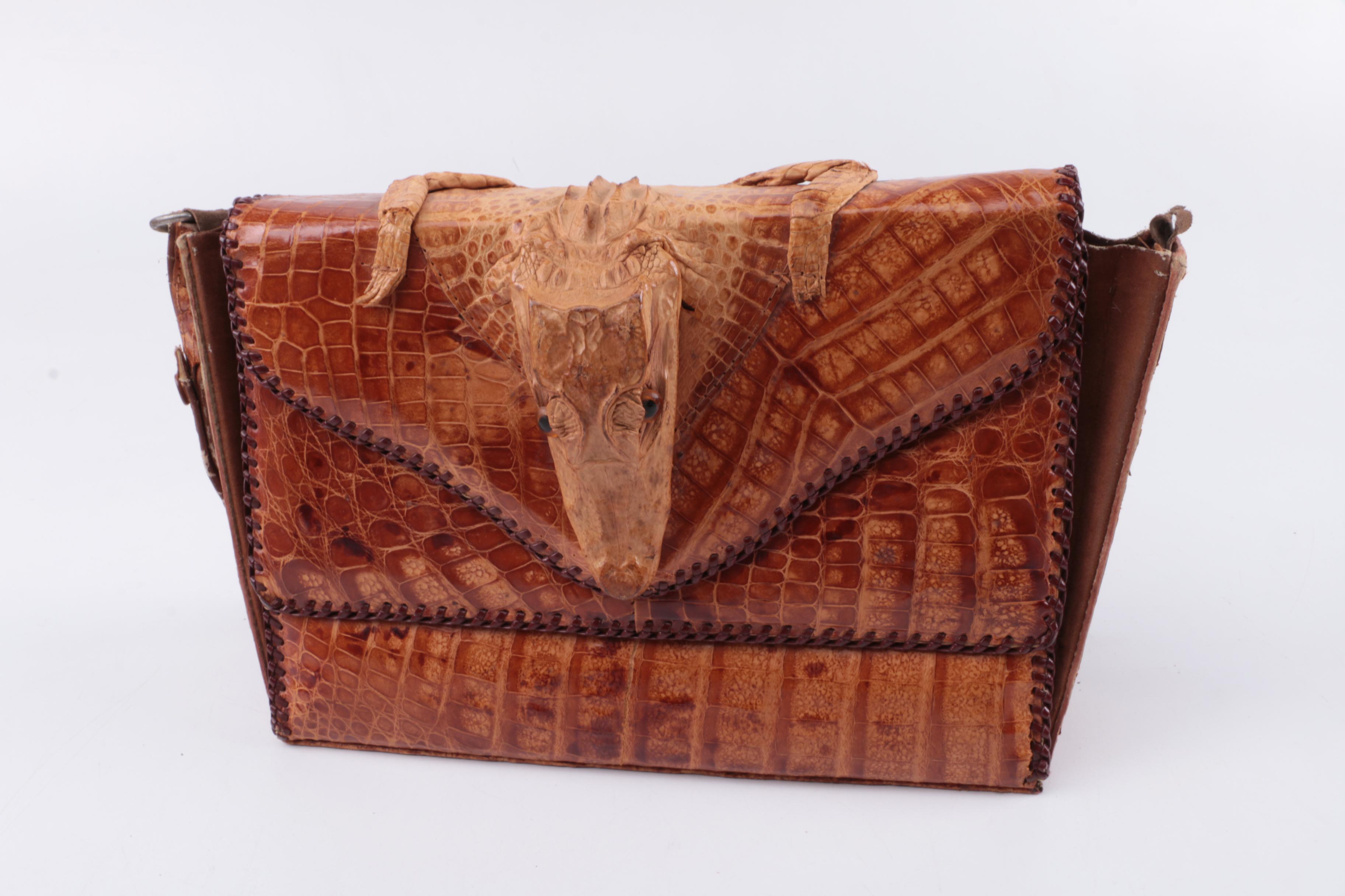 Vintage Cuban Alligator Leather Purse