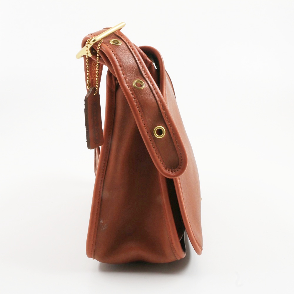 Vintage Coach Messenger Bag Hand Crafted in Chestnut Brown Glove Tanned Leather