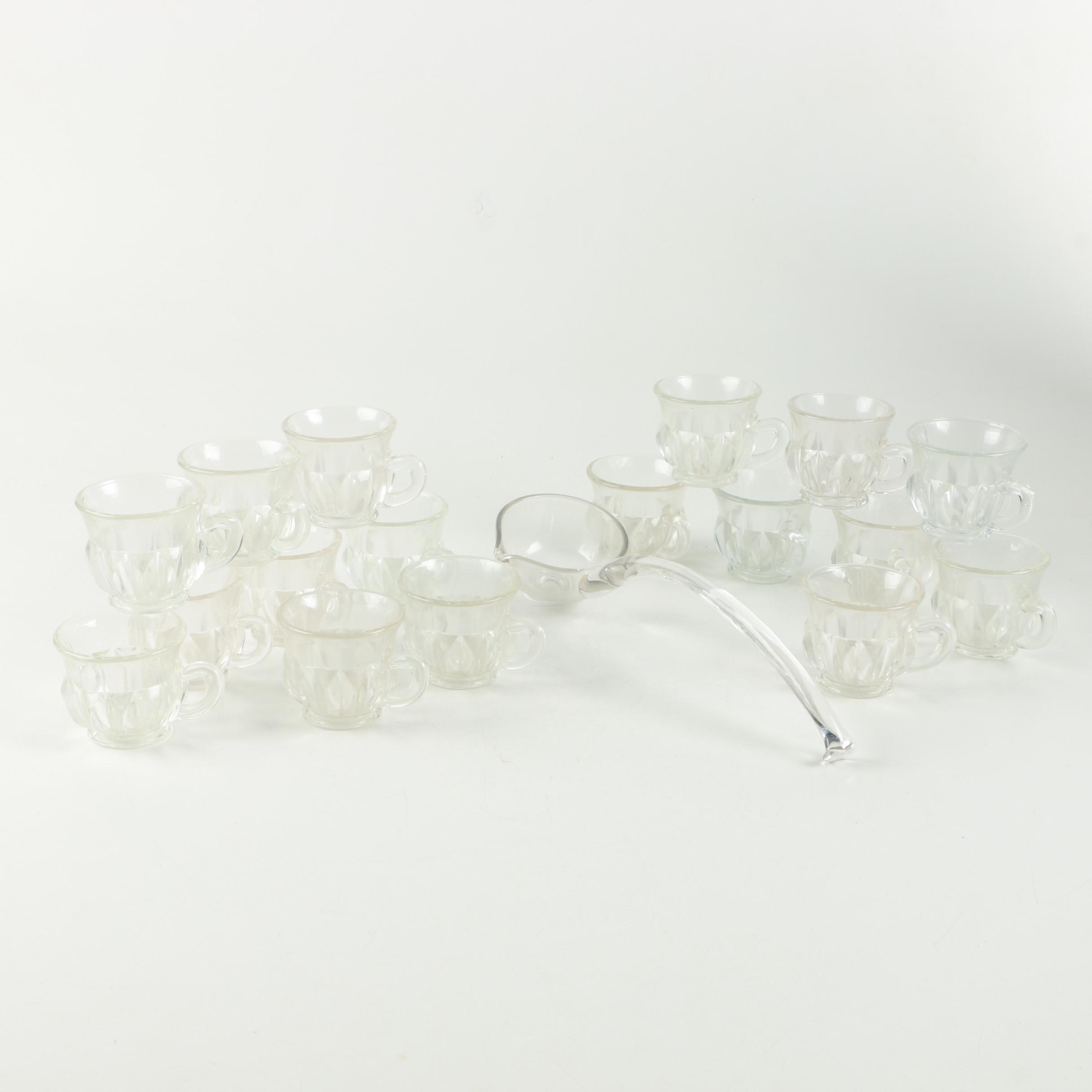 Punch Glasses and Serving Ladle