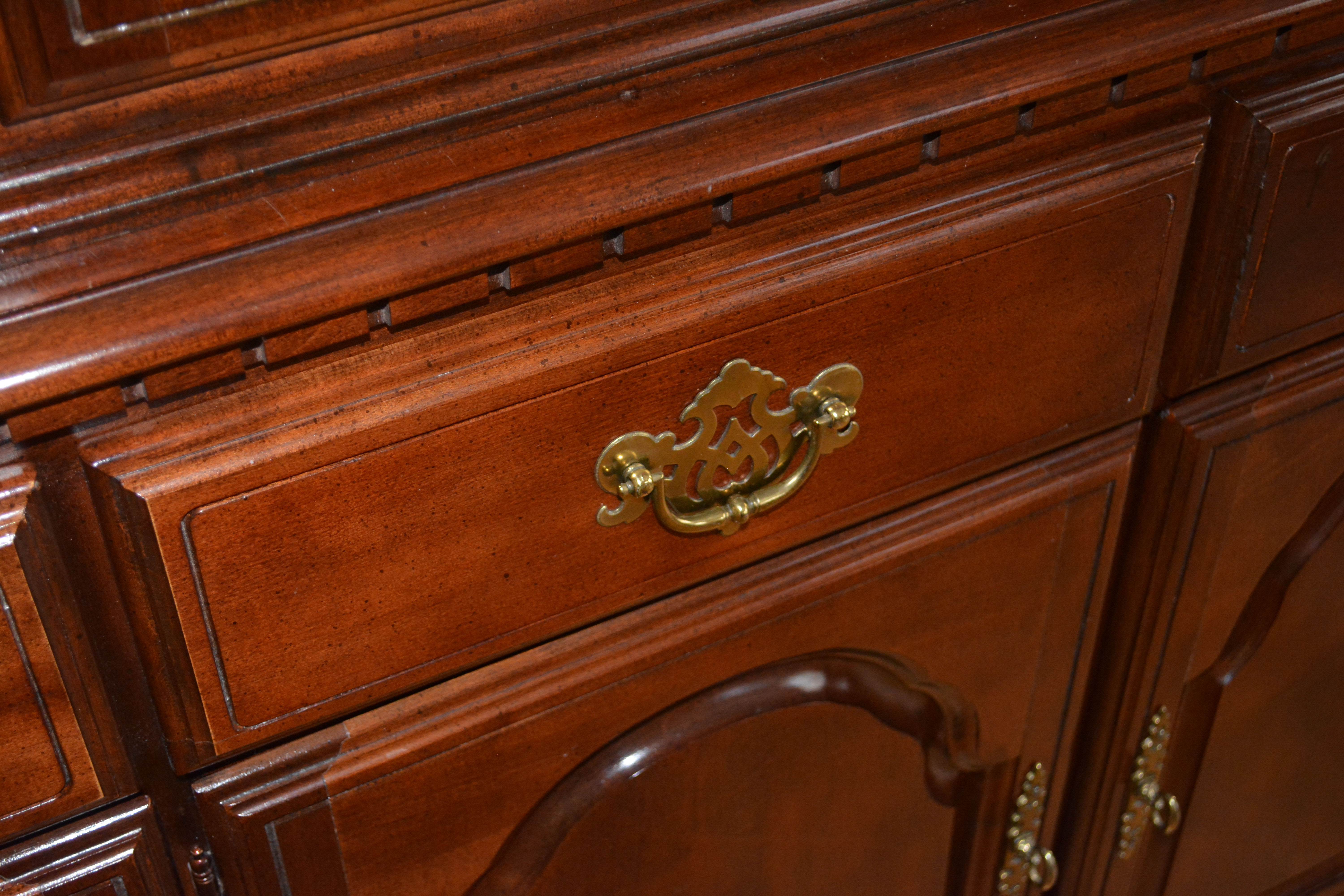 Traditional Cherry China Cabinet By Broyhill