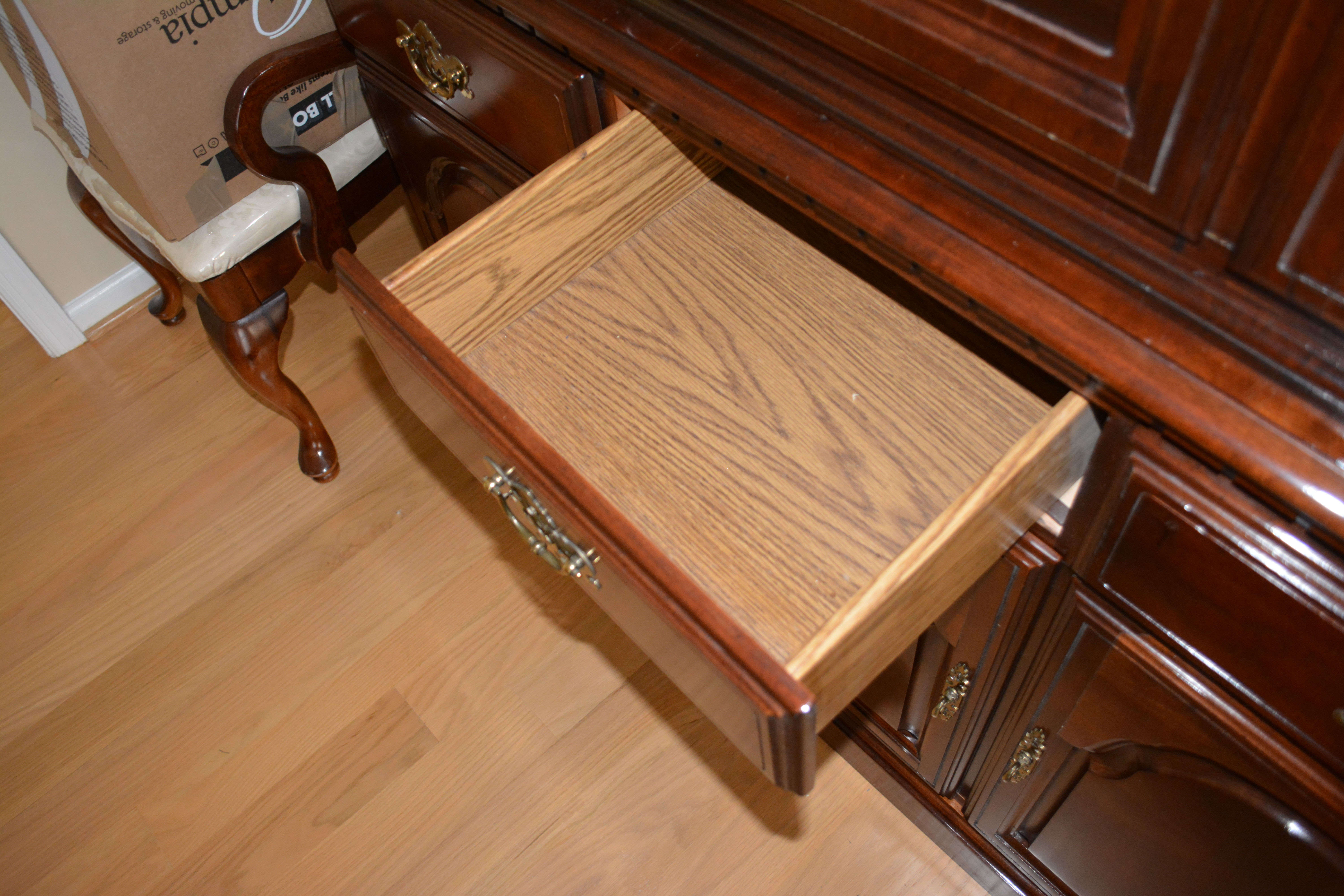 Traditional Cherry China Cabinet By Broyhill