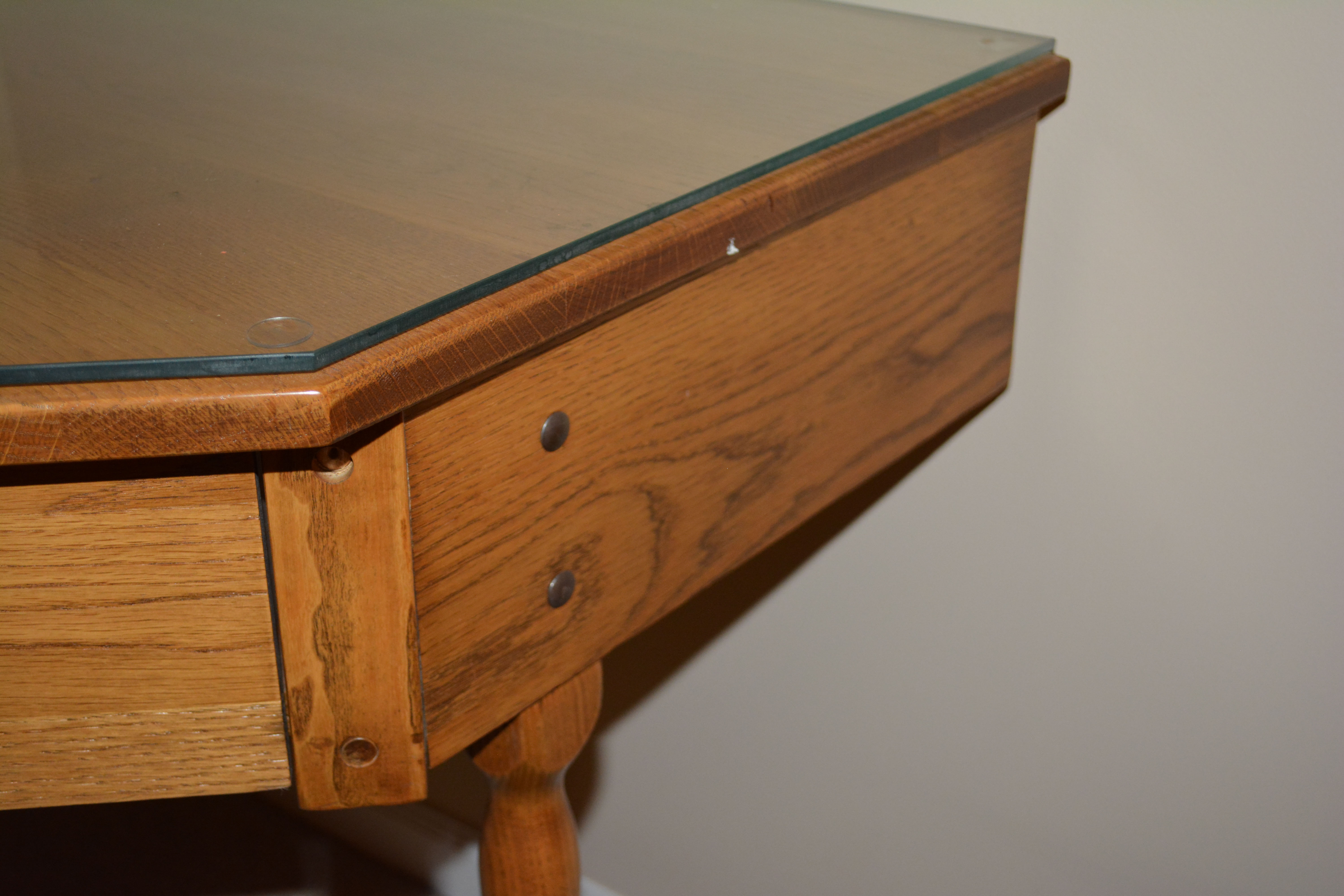 Vintage Oak Corner Desk and Pine Chair